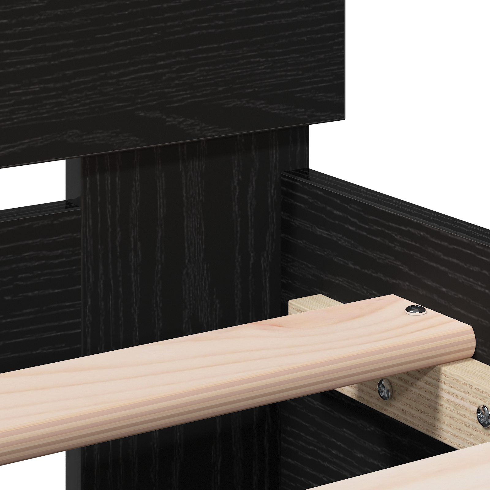 Black Oak Bed Frame Black Oak Solid Oak Wood 90 x 190 cm - Image 9