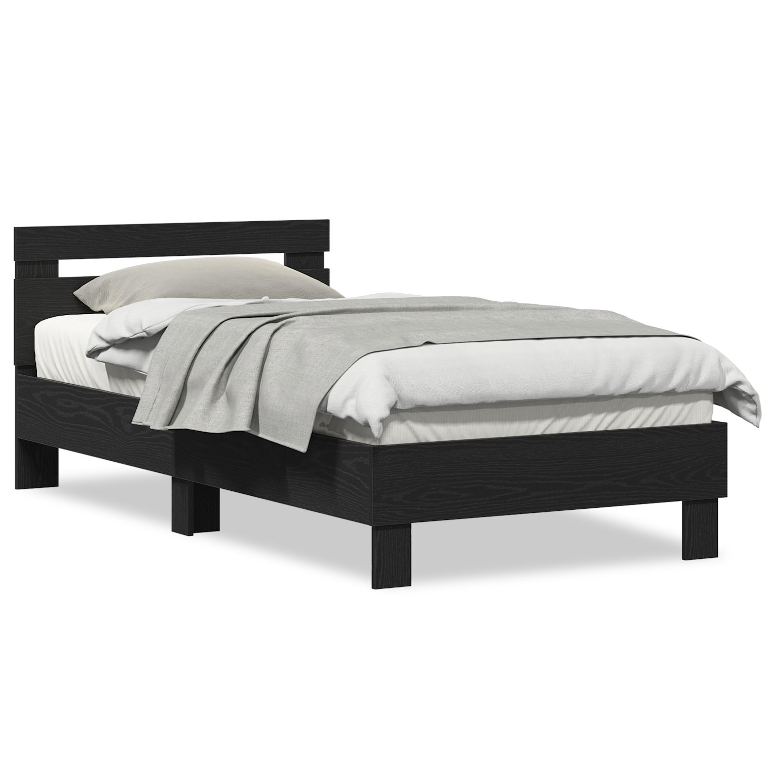 Black Oak Bed Frame Black Oak Solid Oak Wood 90 x 190 cm - Image 4