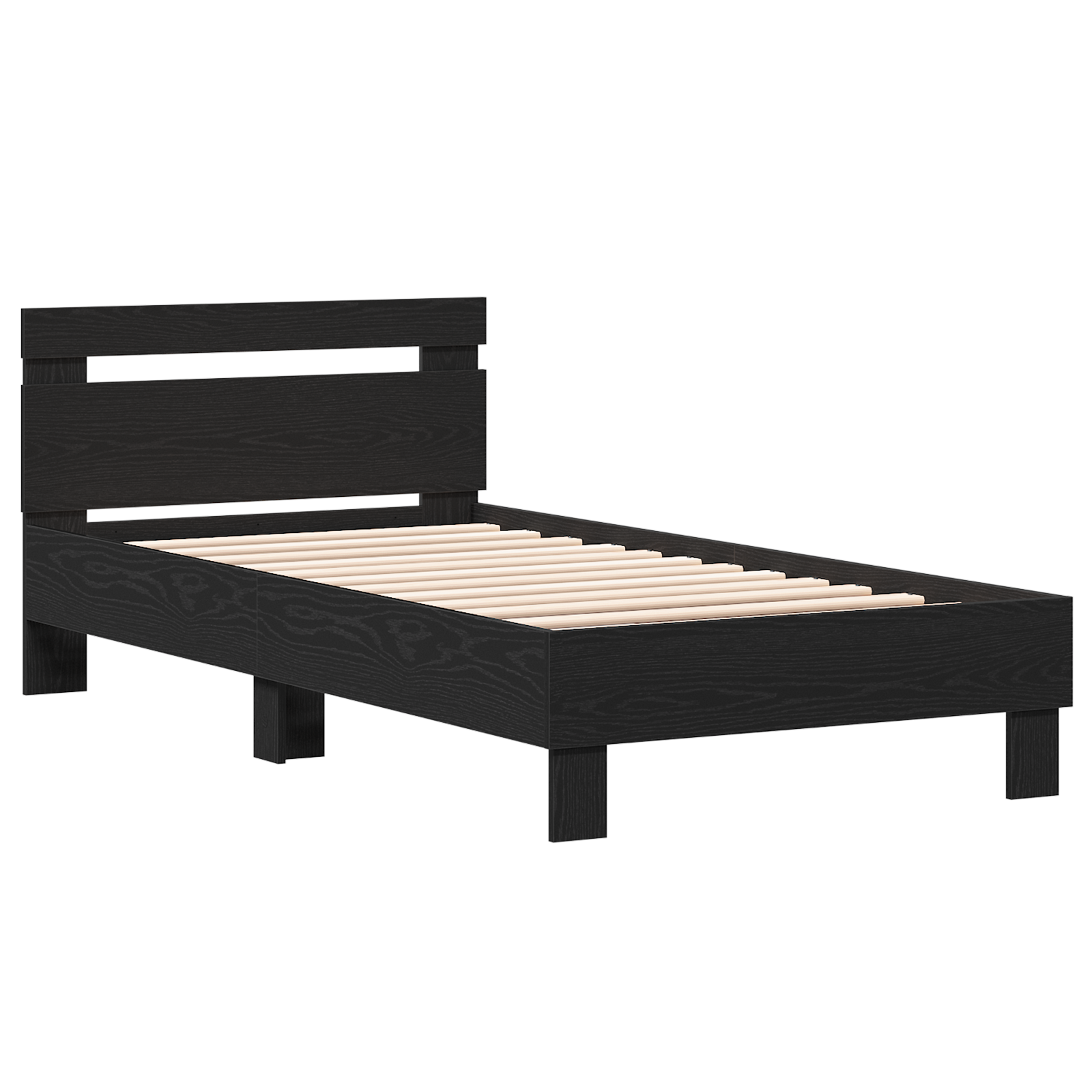 Black Oak Bed Frame Black Oak Solid Oak Wood 90 x 190 cm - Image 3