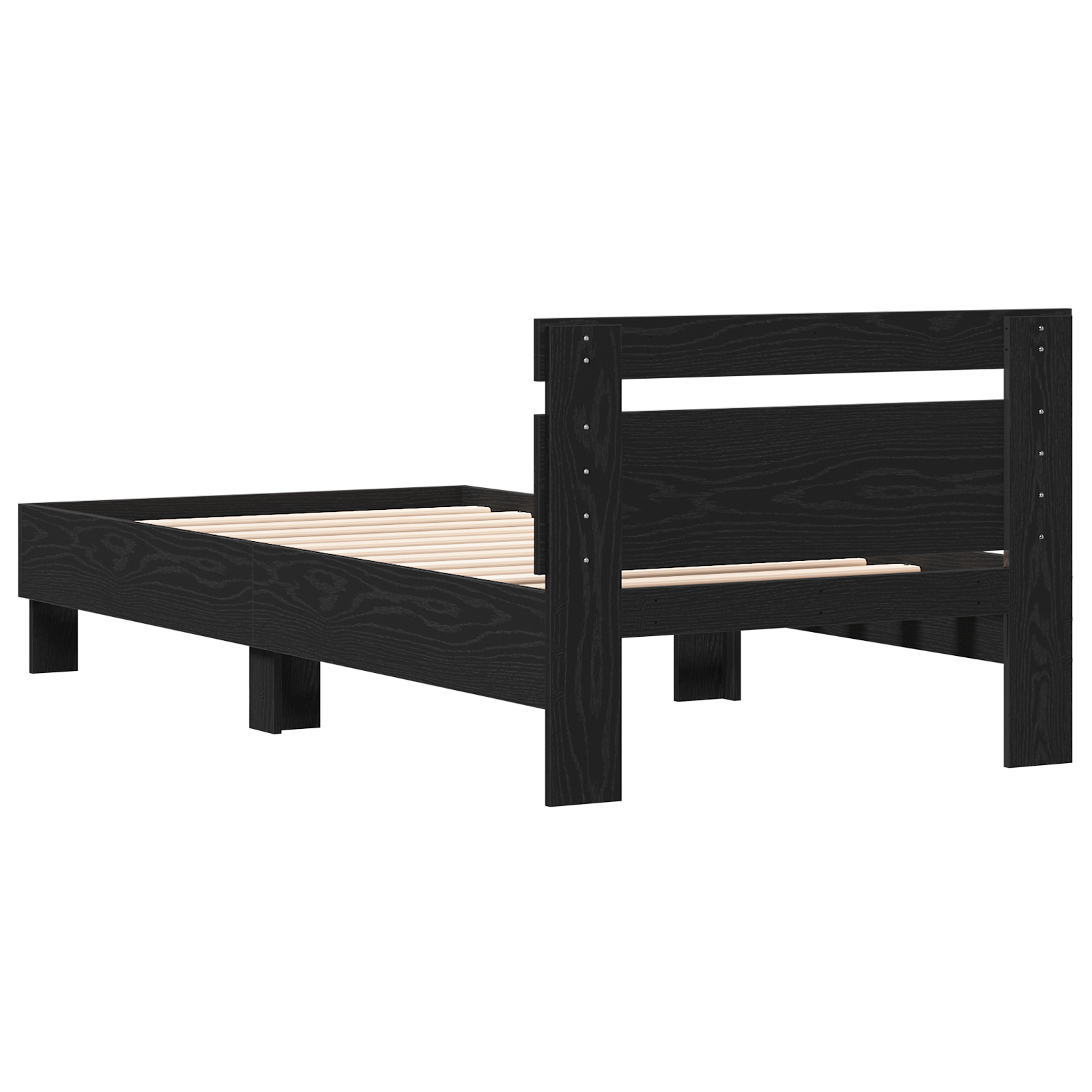 Black Oak Bed Frame Black Oak Solid Oak Wood 90 x 190 cm - Image 8