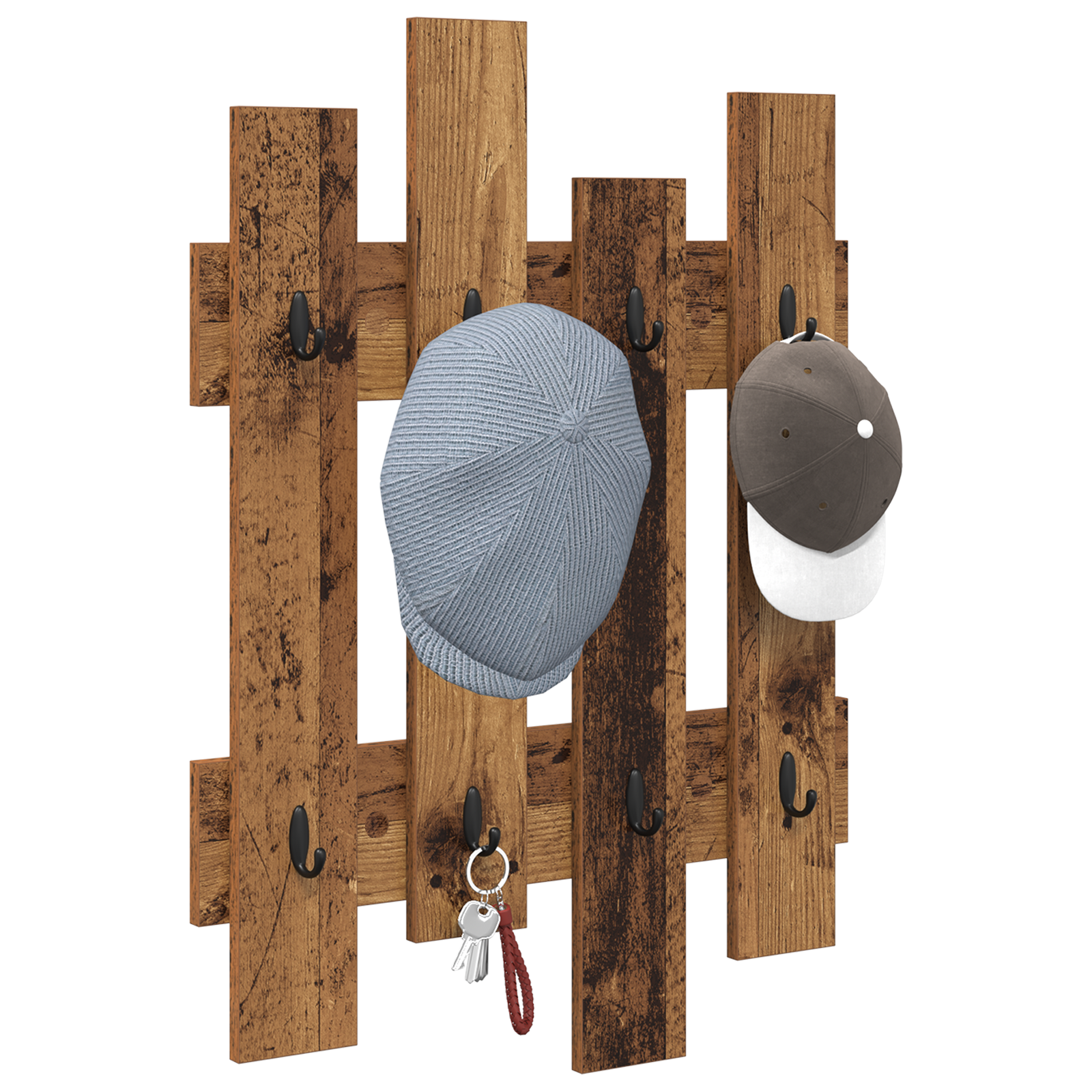 Wall-Mounted Coat Rack Old wood 60 x 3 x 82 cm Engineered wood - Image 3