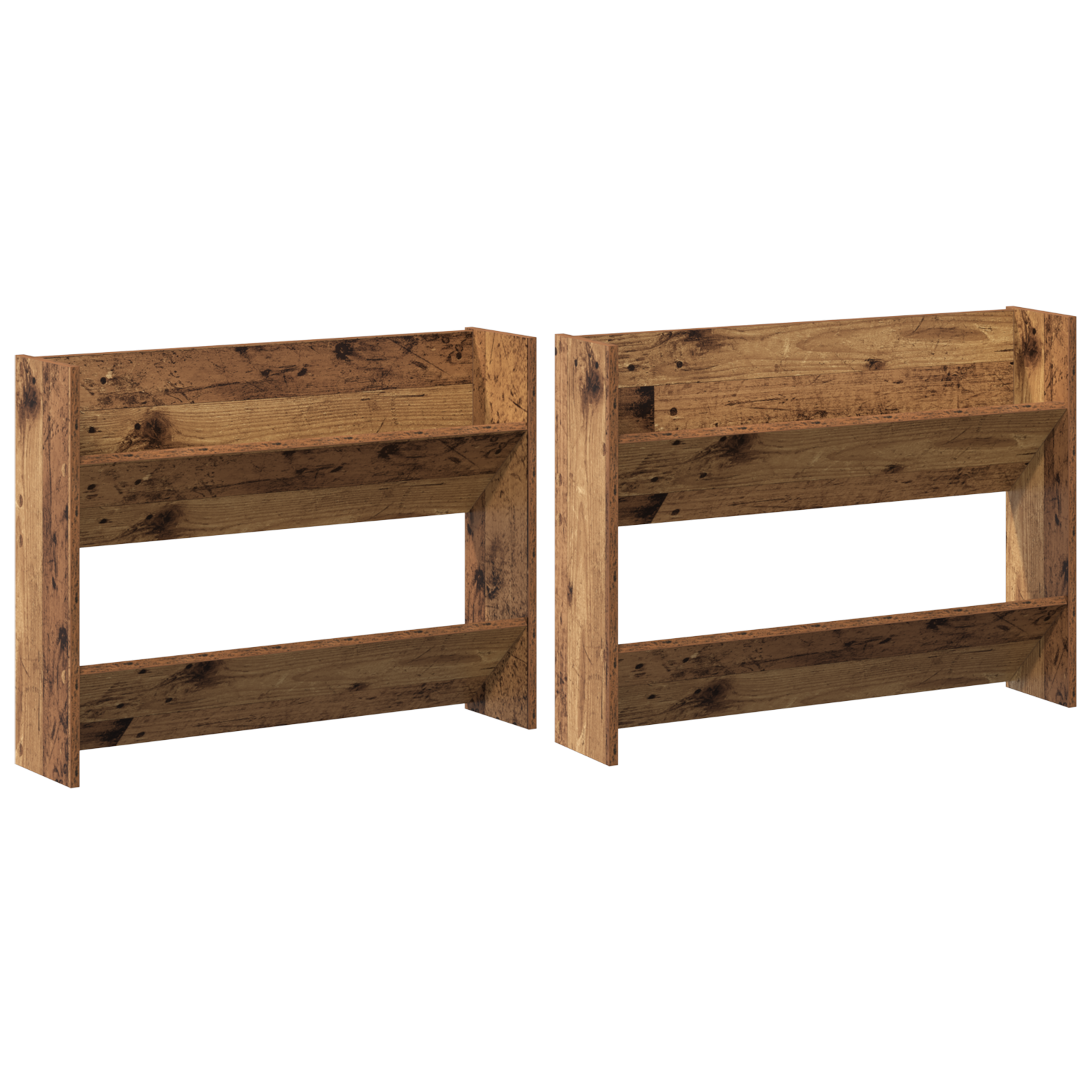 Schoenenkast 2 st 80 x 18 x 60 cm Bewerkt hout Oud hout