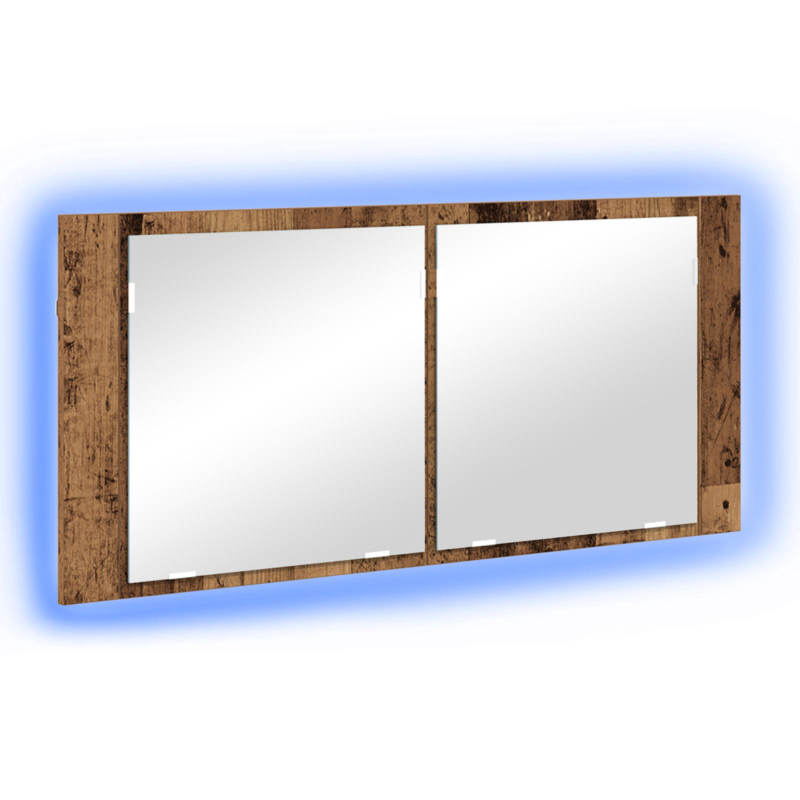 LED Mirror Cabinet Old Wood 100x12x45 cm Engineered Wood - Image 2