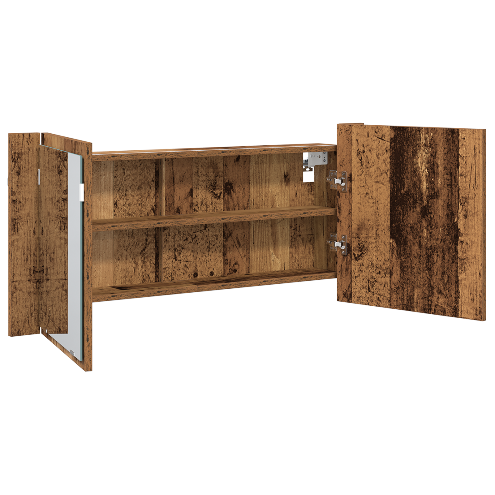 LED Mirror Cabinet Old Wood 100x12x45 cm Engineered Wood - Image 5