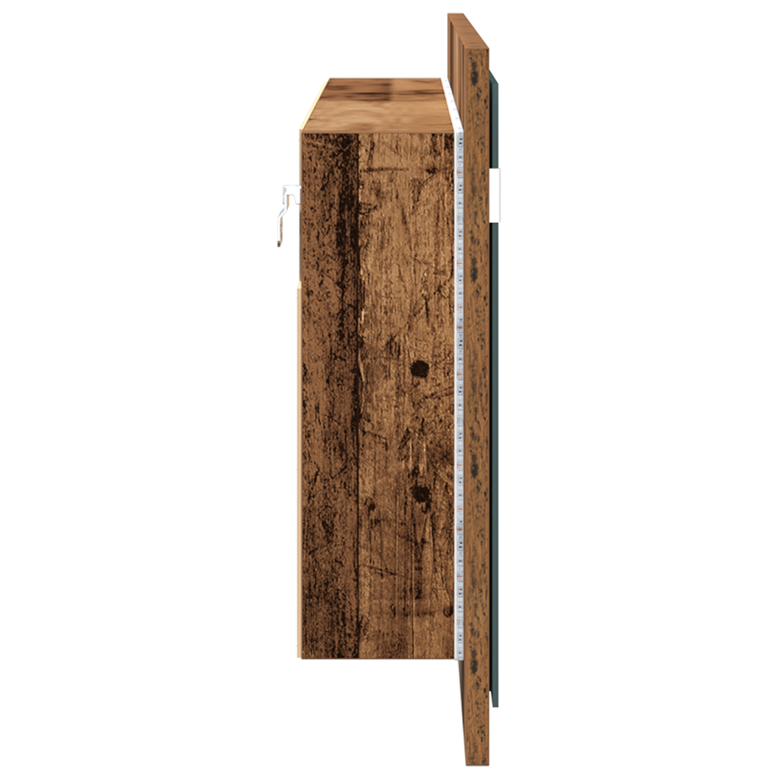 LED Mirror Cabinet Old Wood 100x12x45 cm Engineered Wood - Image 7