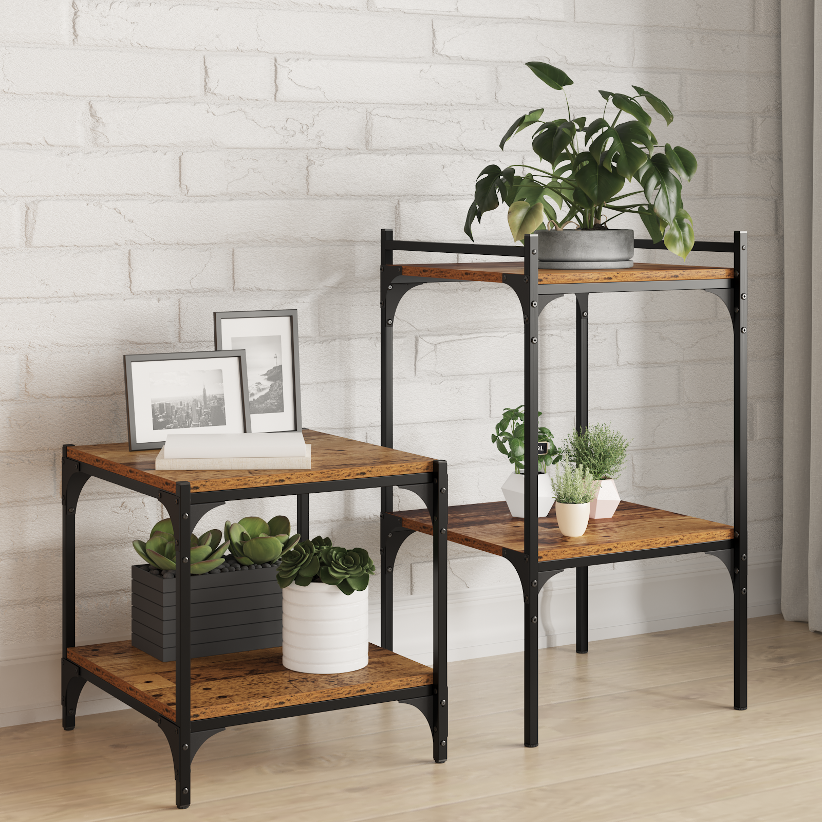 Wall-Mounted Shelves Old wood Wood 40 x 40 x 1.5 cm Rustic Shelf