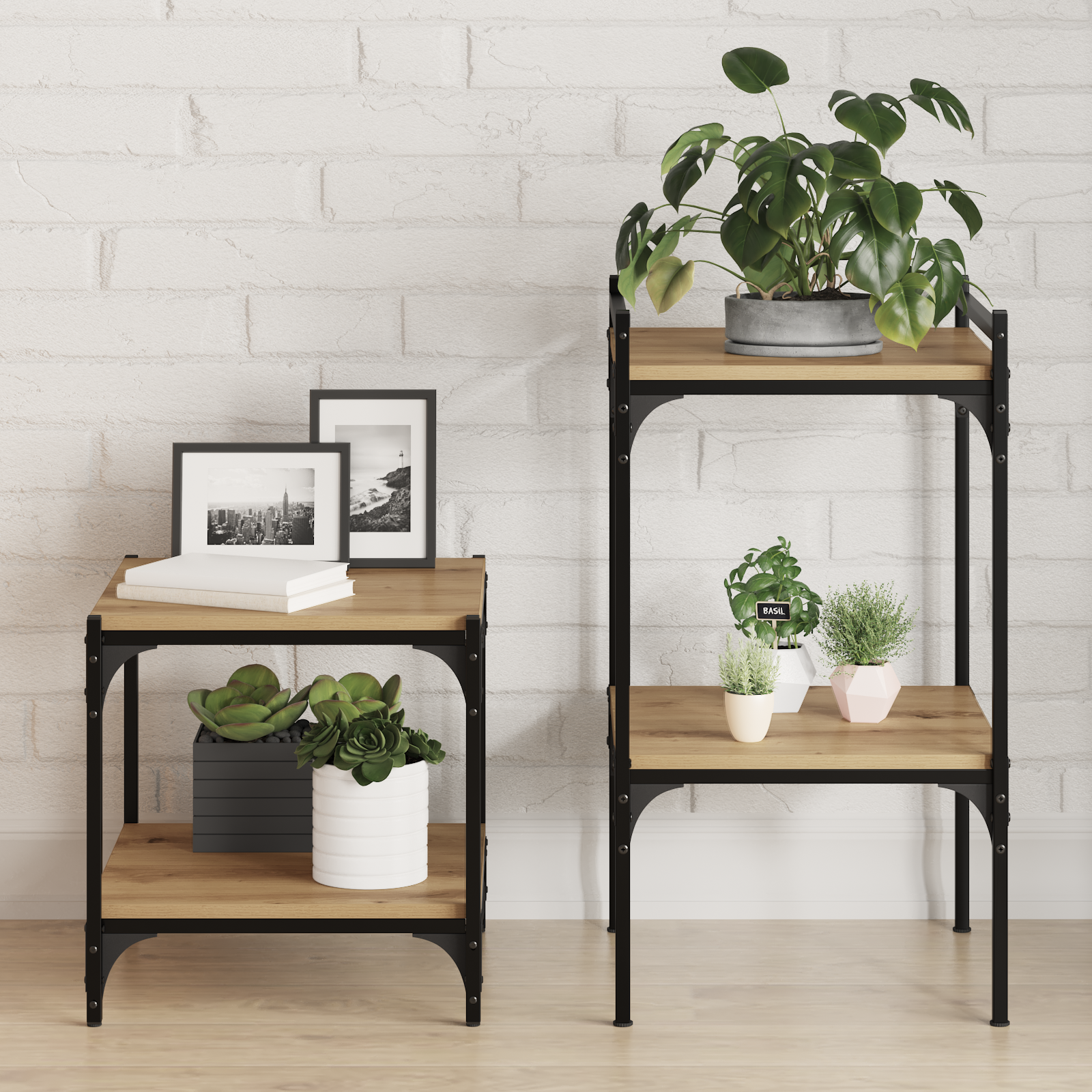 Wall-Mounted Shelves Artisan oak Wood 40 x 40 x 1.5 cm - Image 3