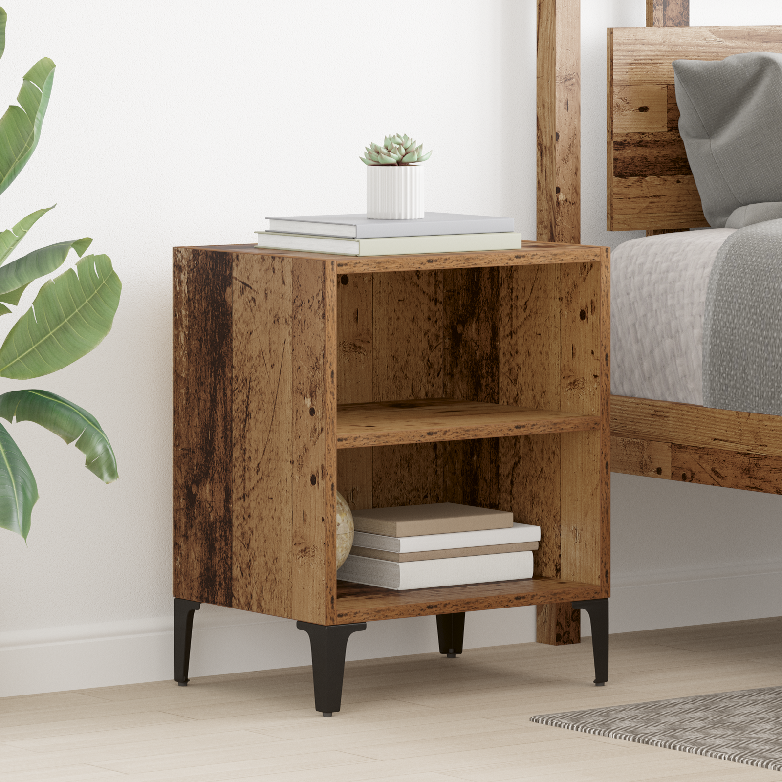 Bedside Cabinet Old Wood 40x30x50 cm Engineered Wood