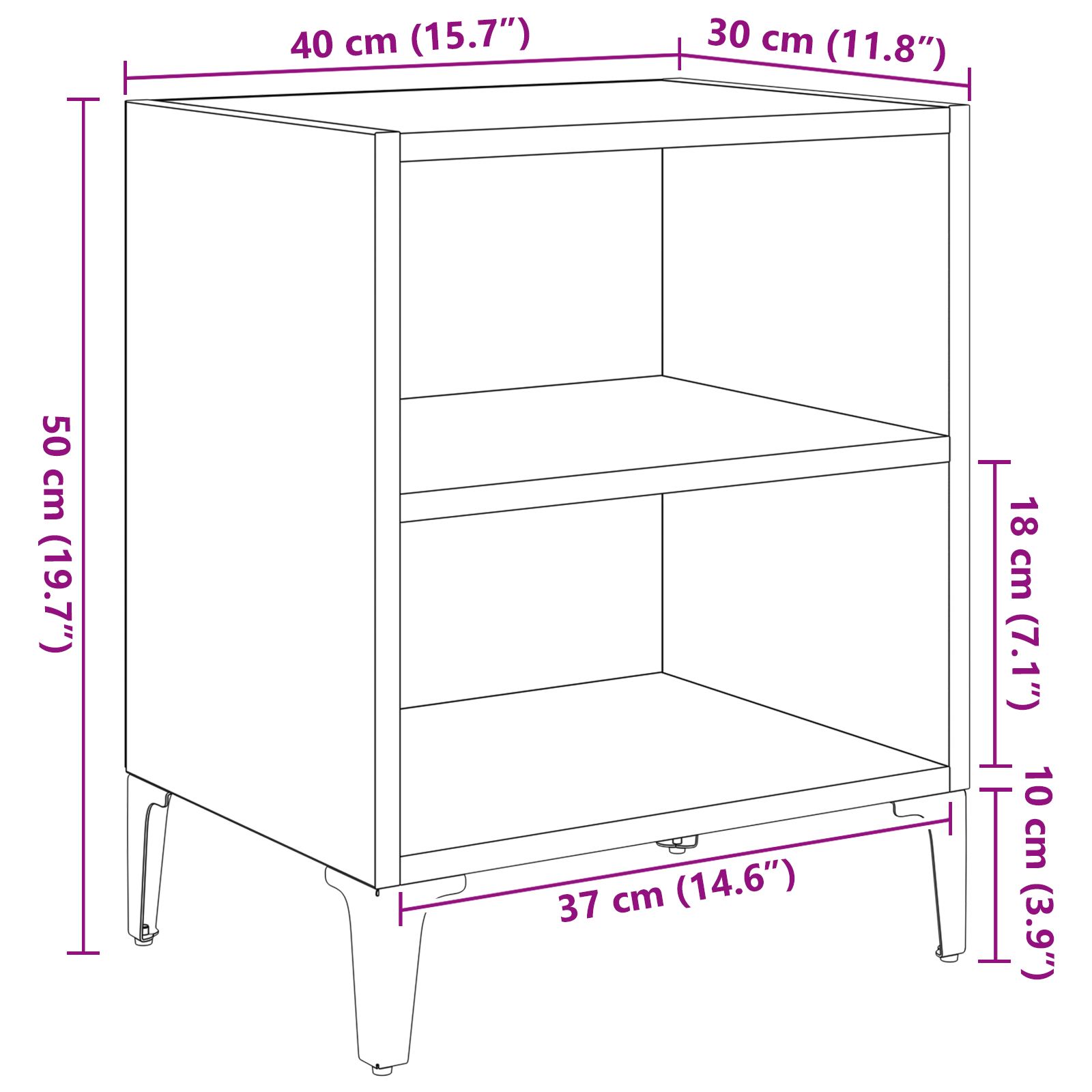 Bedside Cabinet Old Wood 40x30x50 cm Engineered Wood - Image 9