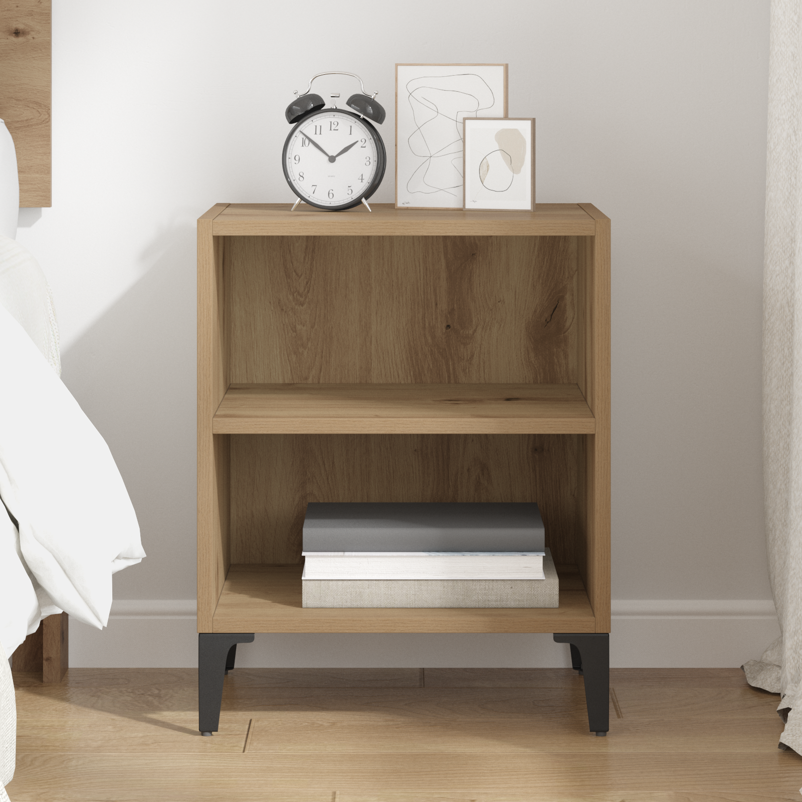 Bedside Cabinet Artisan Oak 40x30x50 cm Engineered Wood - Image 4