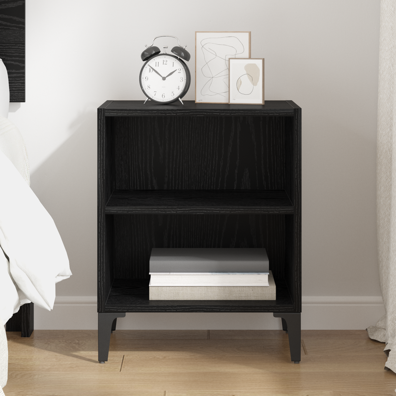 Bedside Cabinet Black Oak 40x30x50 cm Engineered Wood - Image 4