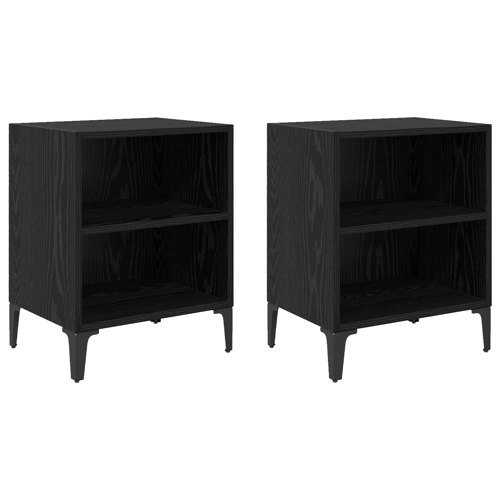 Bedside Cabinets 2 pcs Black Oak 40x30x50 cm Engineered Wood - Image 2