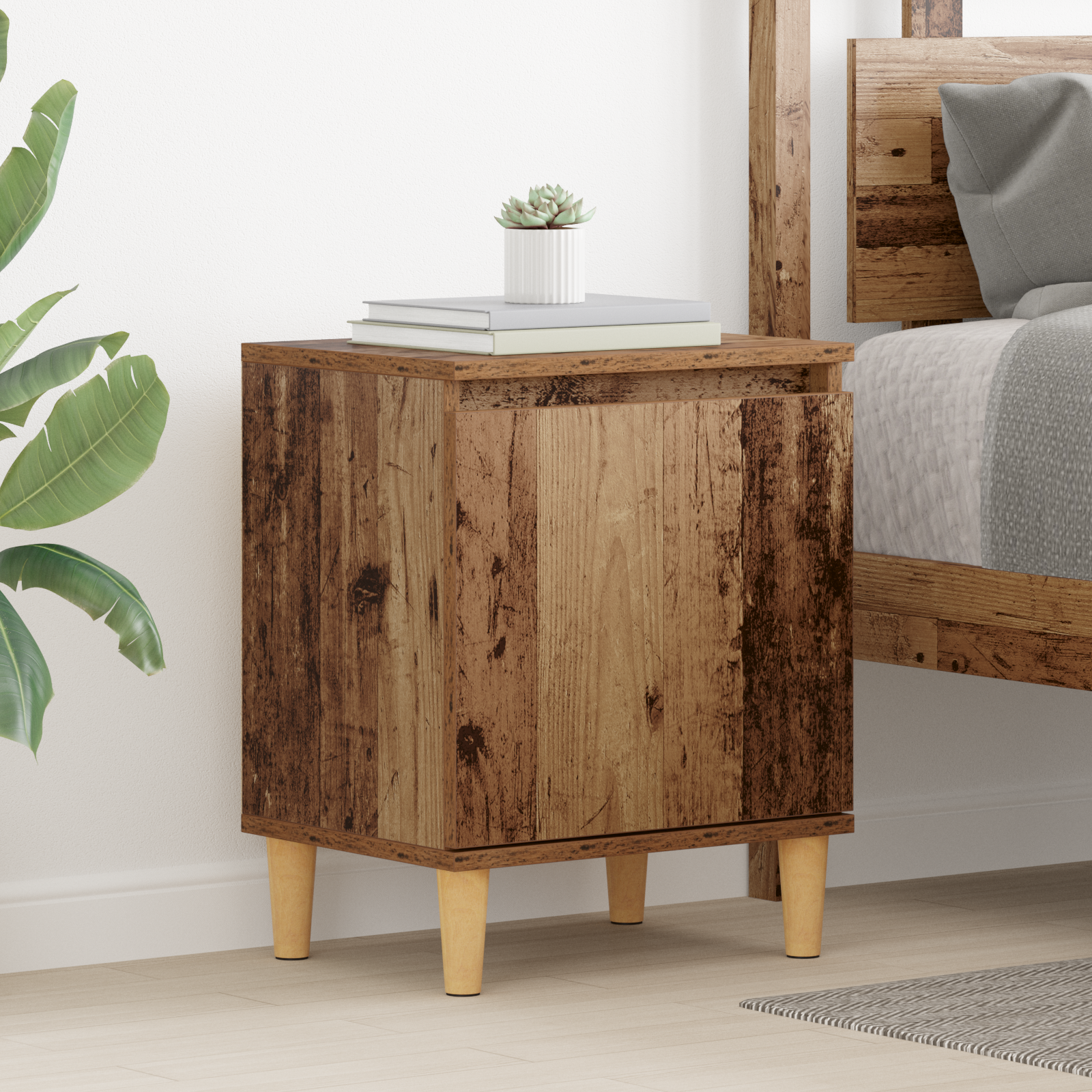 Old Wood Bedside Table Old wood Solid Reclaim wood 40 x 30 x 50 cm