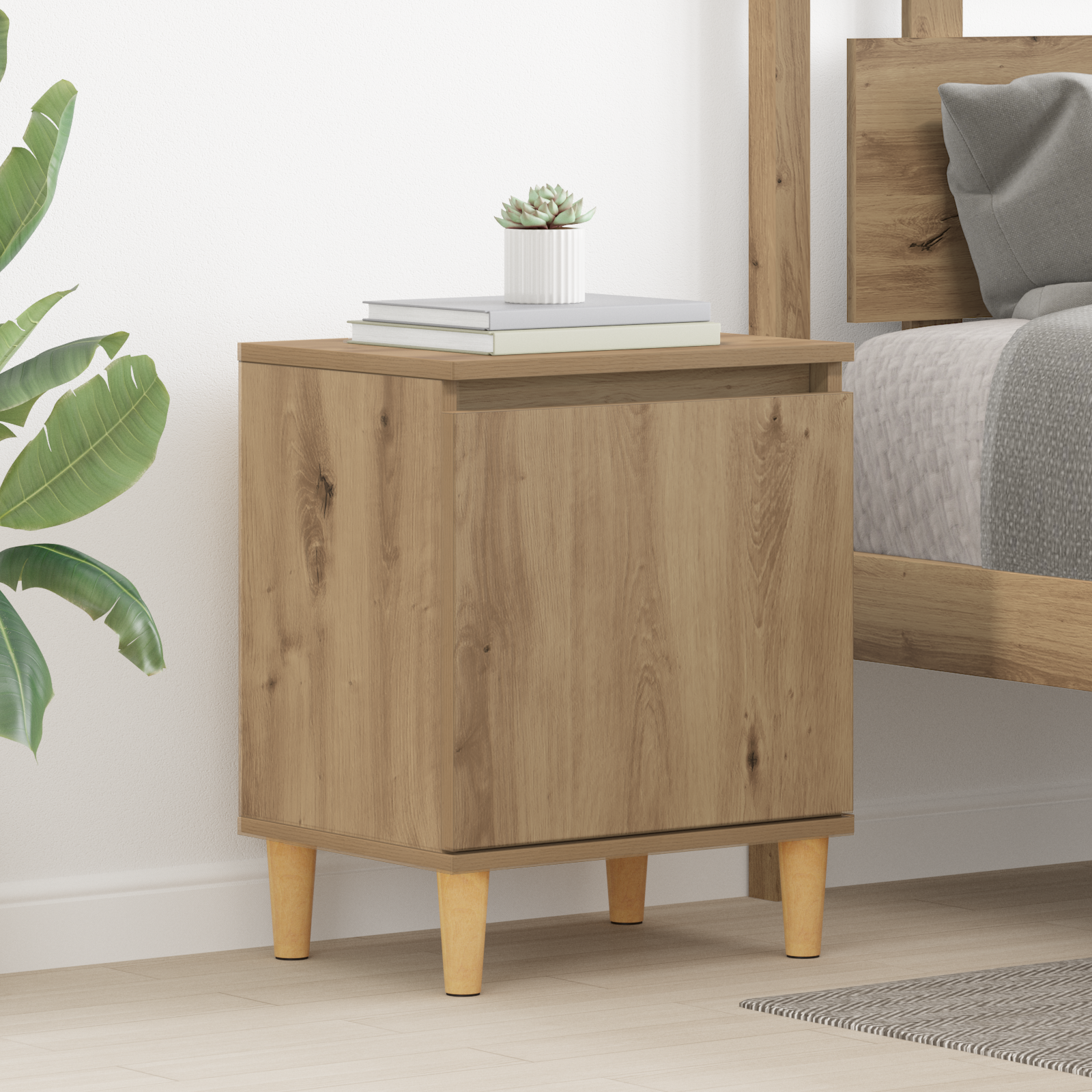 Artisan Oak Bedside Table Artisan oak MDF 40 x 30 x 50 cm