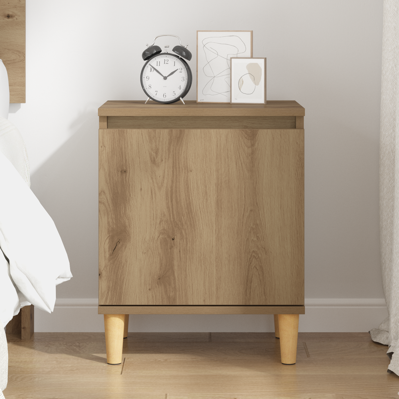 Artisan Oak Bedside Table Artisan oak MDF 40 x 30 x 50 cm - Image 4