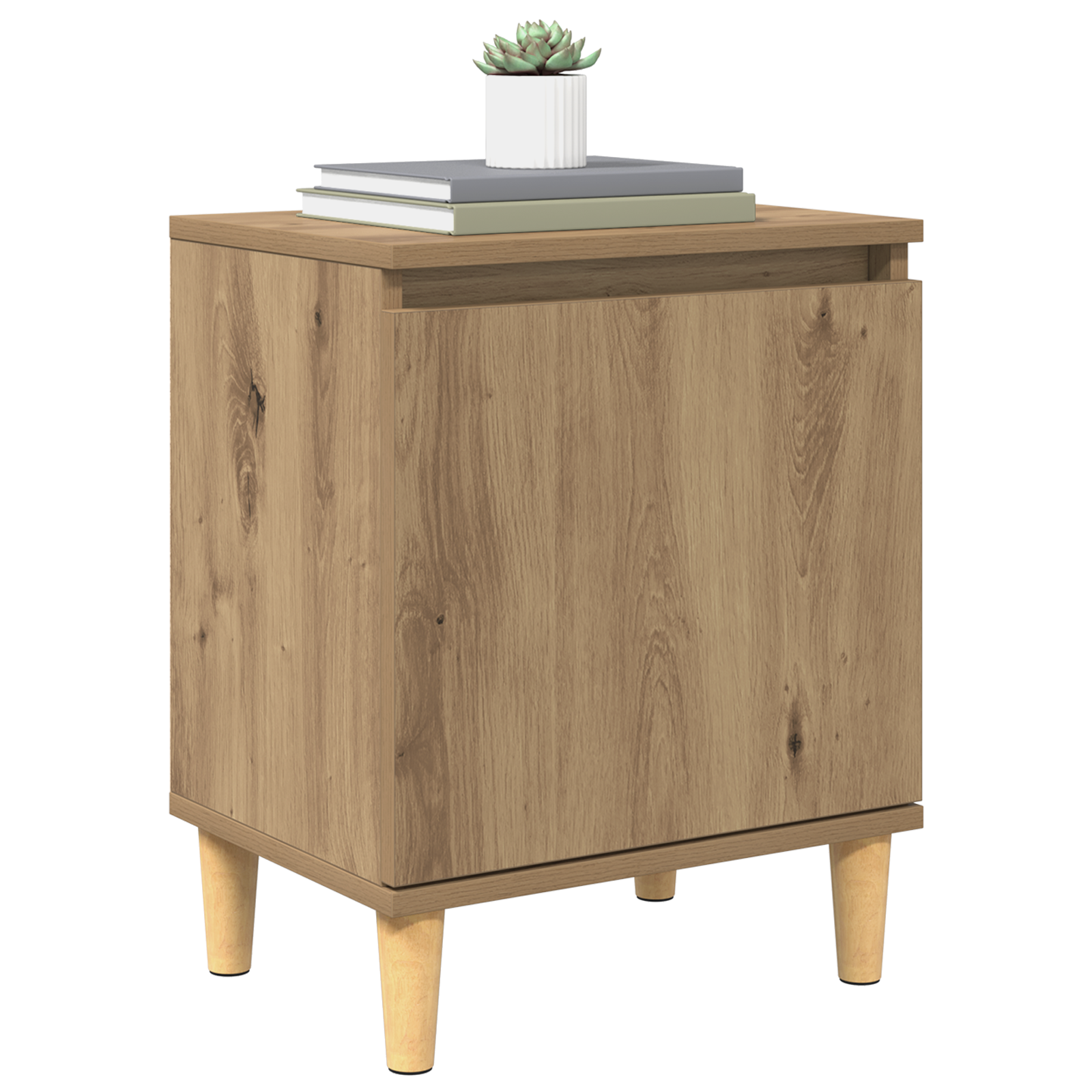 Artisan Oak Bedside Table Artisan oak MDF 40 x 30 x 50 cm - Image 3