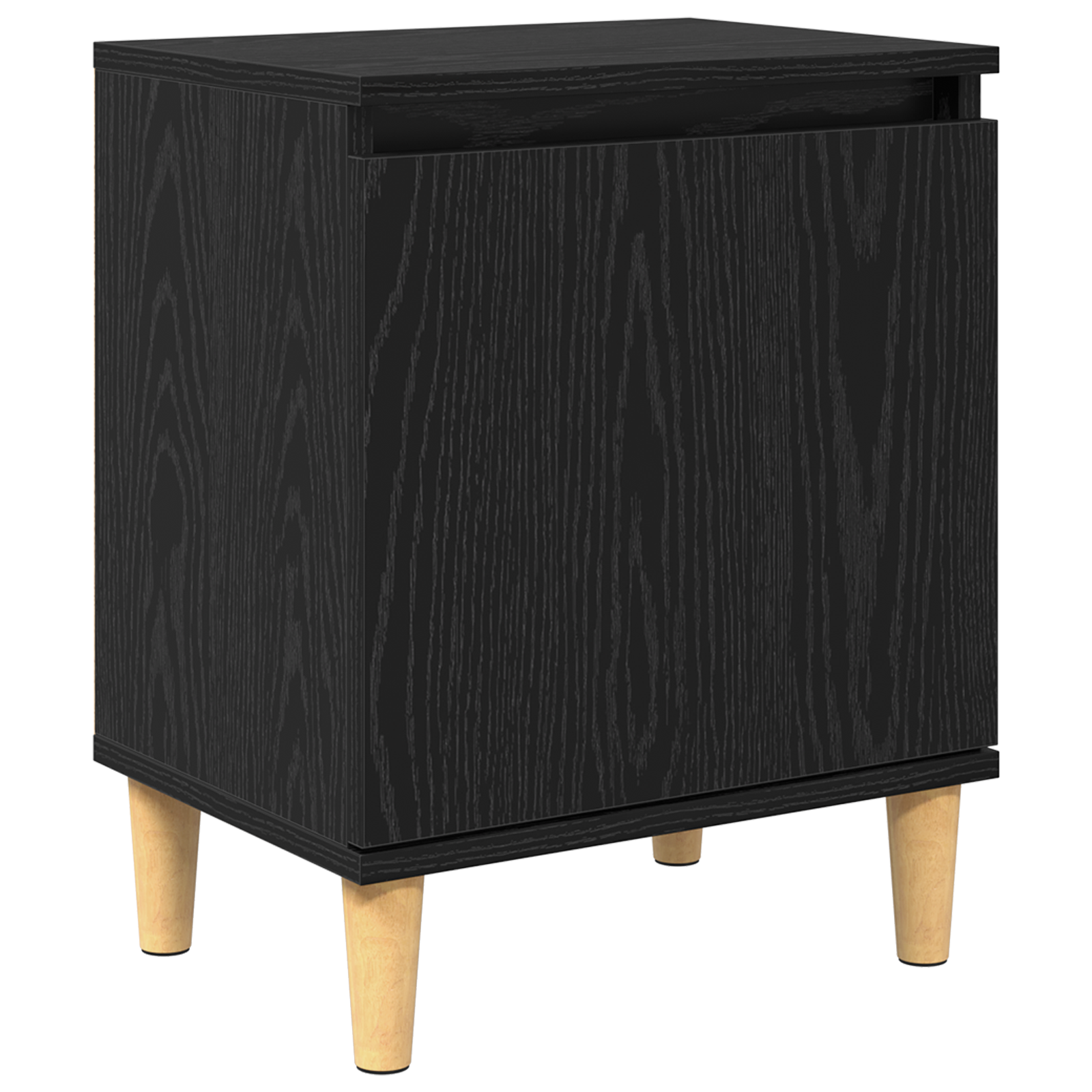 Black Oak Nightstand Black oak Engineered wood 40 x 30 x 50 cm - Image 2