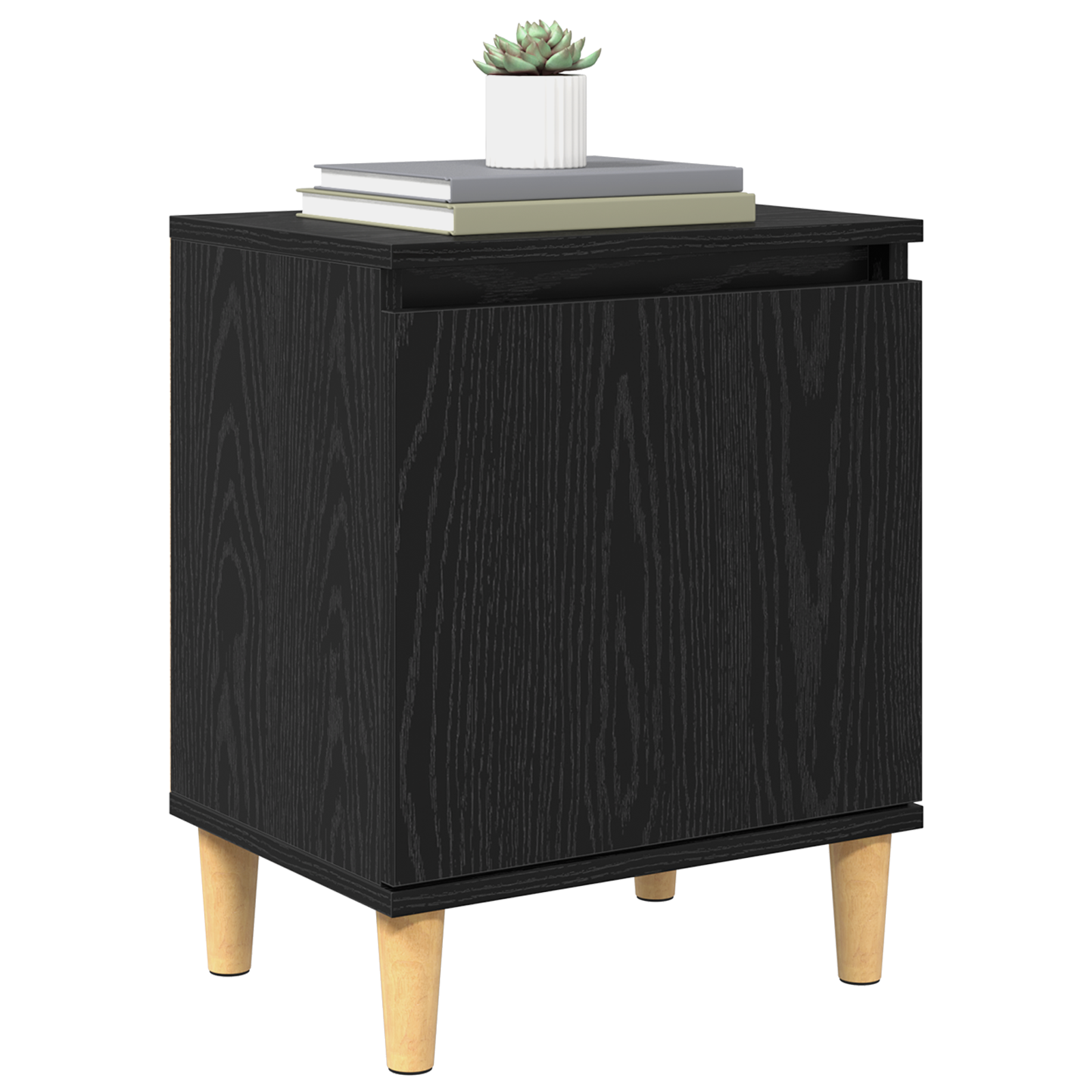 Black Oak Nightstand Black oak Engineered wood 40 x 30 x 50 cm - Image 3