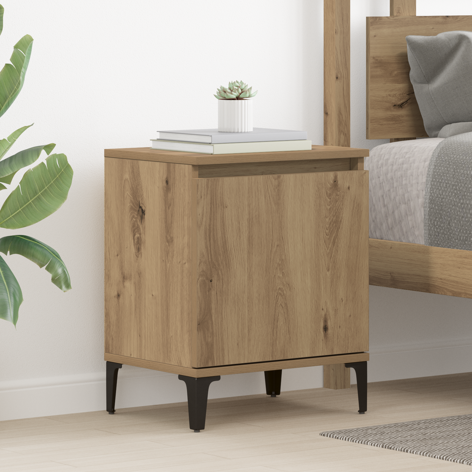 Artisan Oak Bedside Table Artisan Oak Engineered wood, Metal