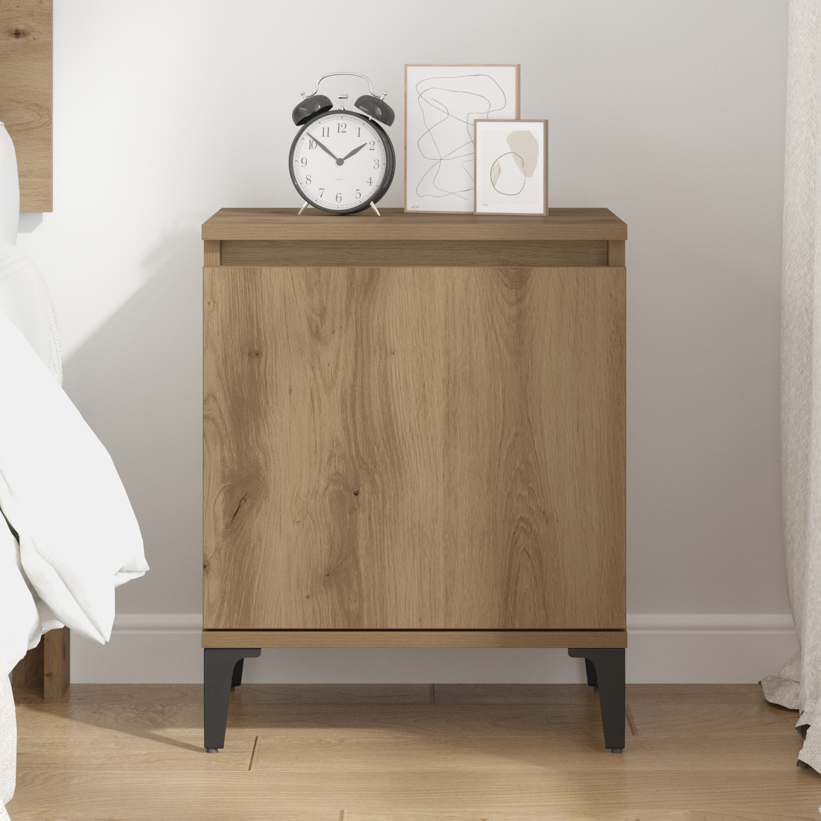 Artisan Oak Bedside Table Artisan Oak Engineered wood, Metal - Image 4