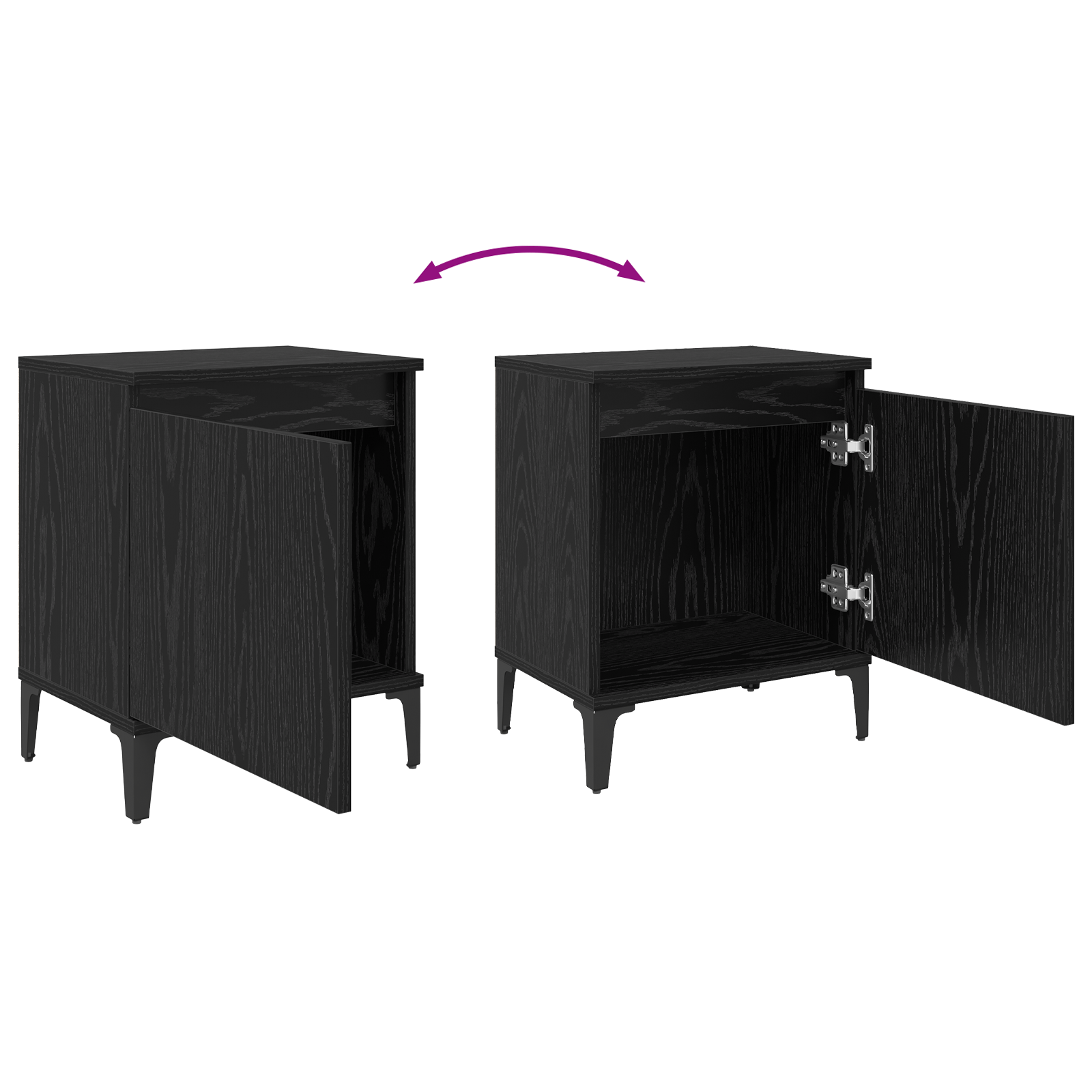 Black Oak Nightstand Black oak Engineered wood 40 x 30 x 50 cm - Image 11