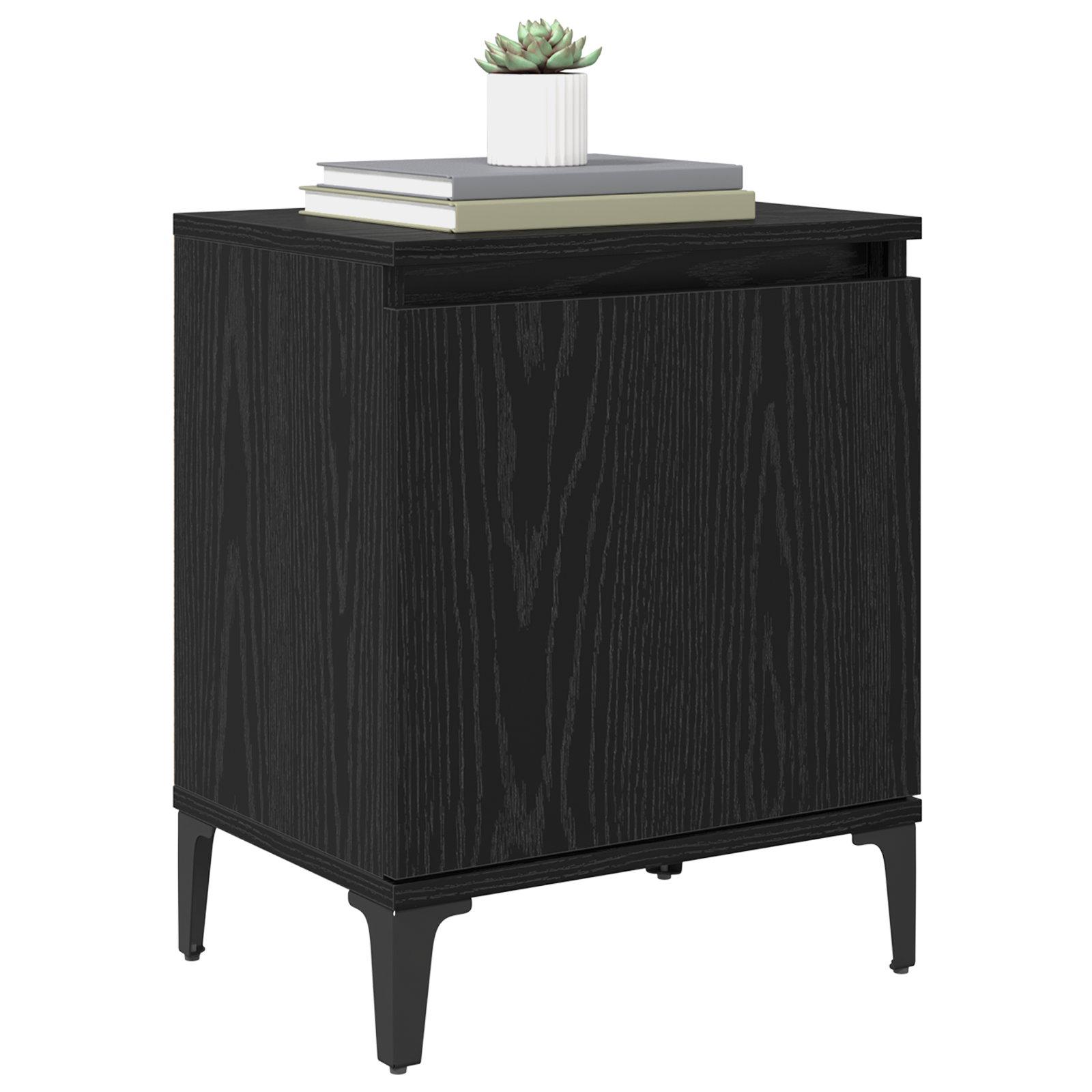 Black Oak Nightstand Black oak Engineered wood 40 x 30 x 50 cm - Image 3