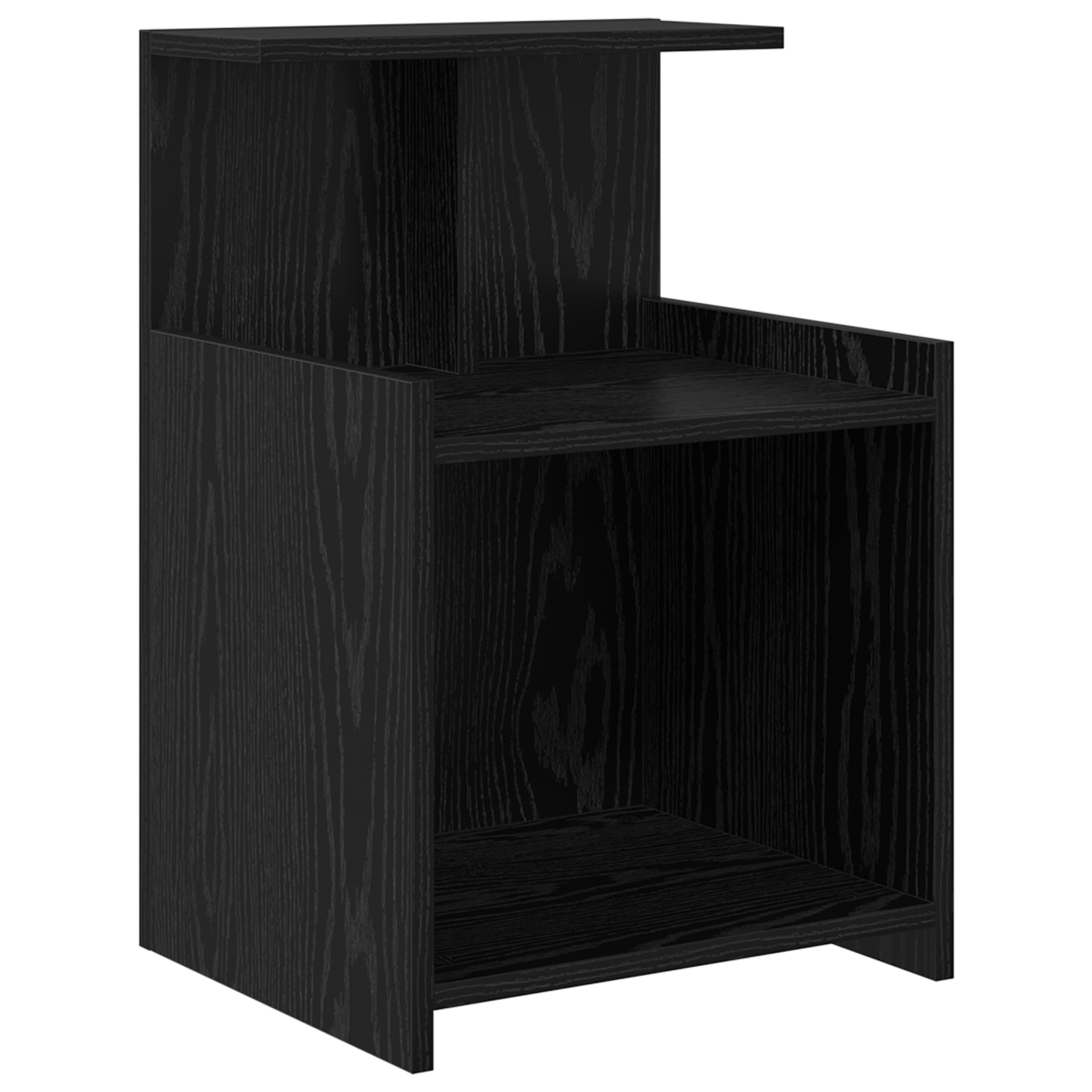 Bed Cabinet Black Oak 40x35x60 cm Engineered Wood - Image 2
