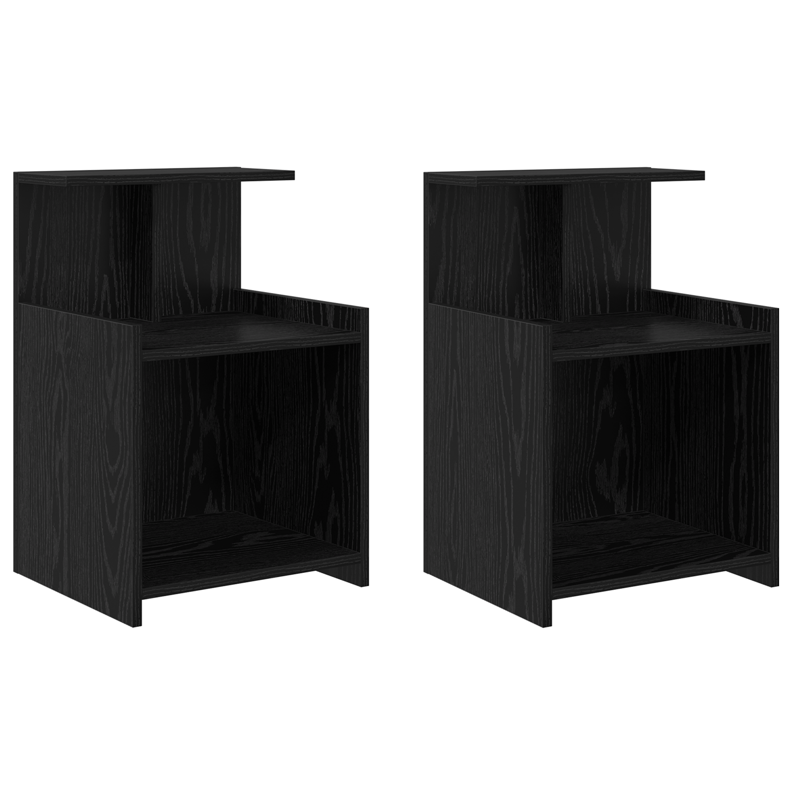 Bed Cabinets 2 pcs Black Oak 40x35x60 cm Engineered Wood - Image 2