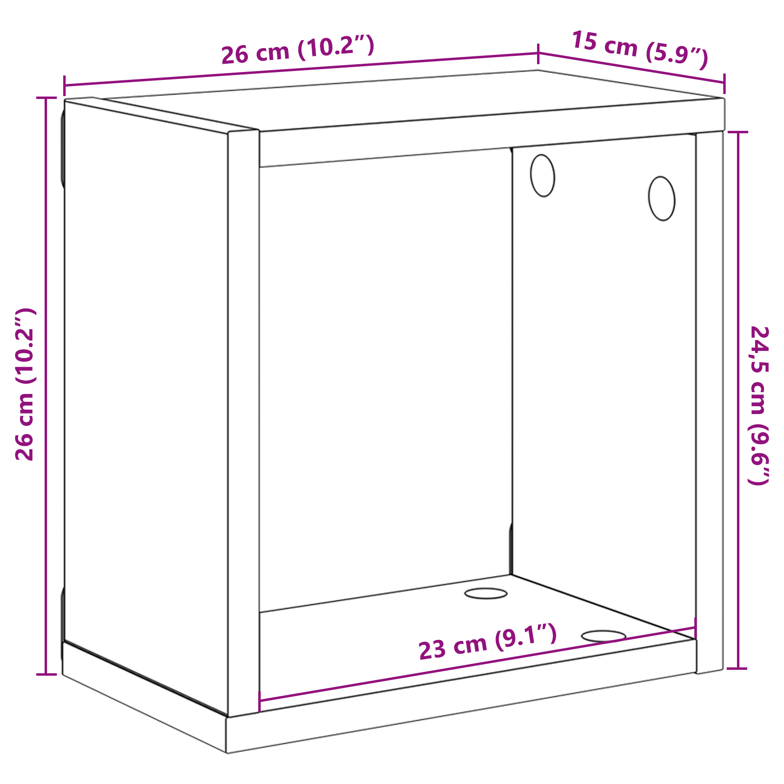 Wall Shelves Artisan oak MDF with veneer 26 x 15 x 26 cm - Image 10