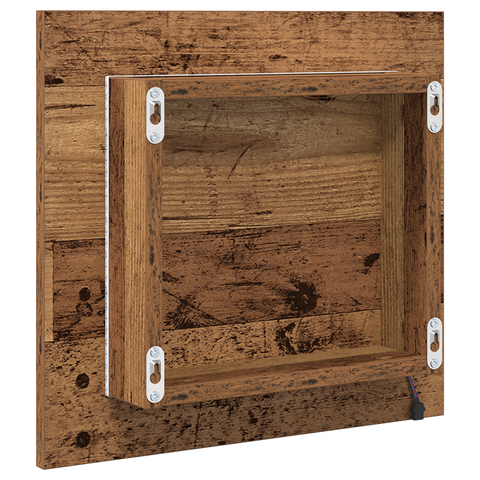 LED Bathroom Mirror Old Wood 40x8.5x37 cm Engineered Wood - Image 6
