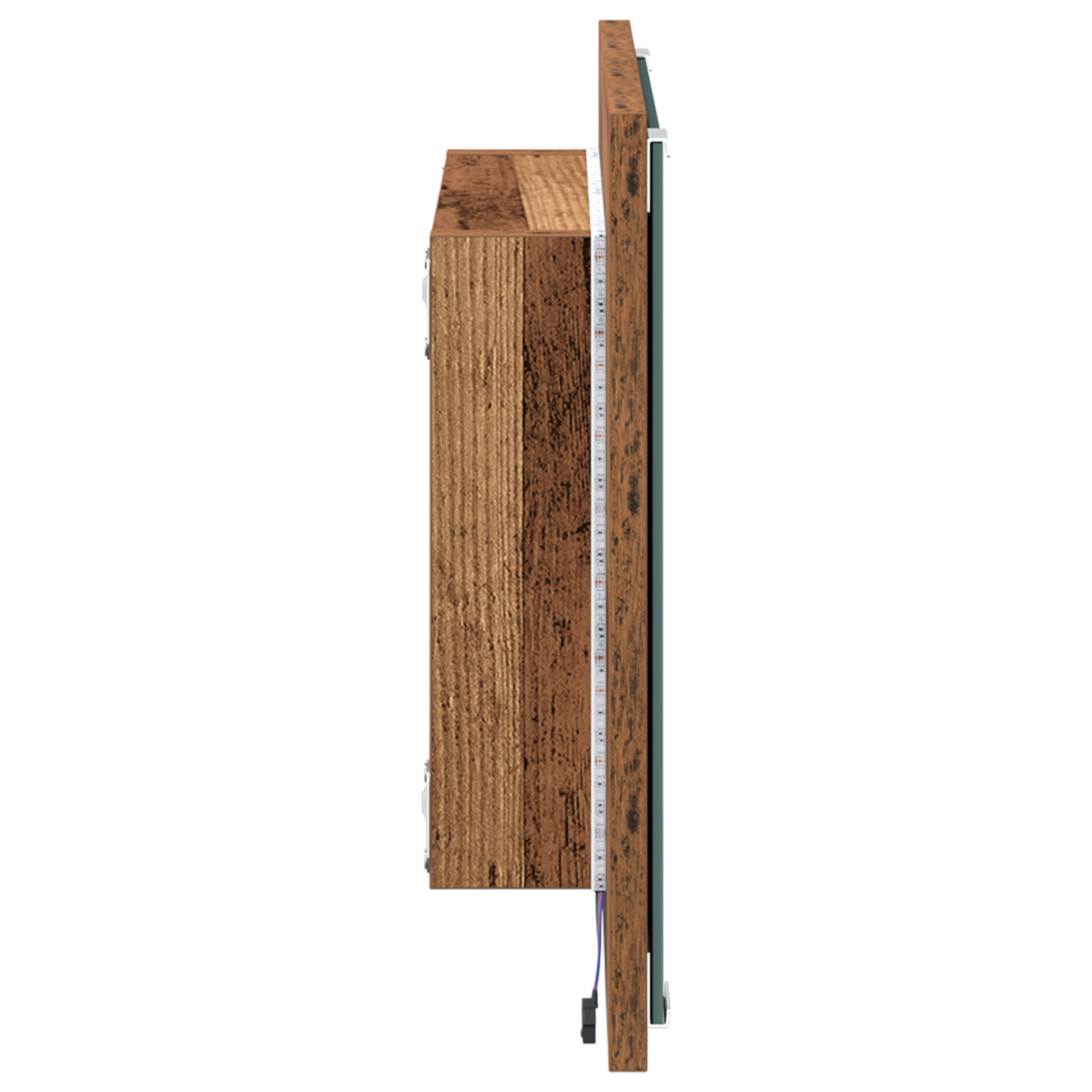LED Bathroom Mirror Old Wood 40x8.5x37 cm Engineered Wood - Image 5