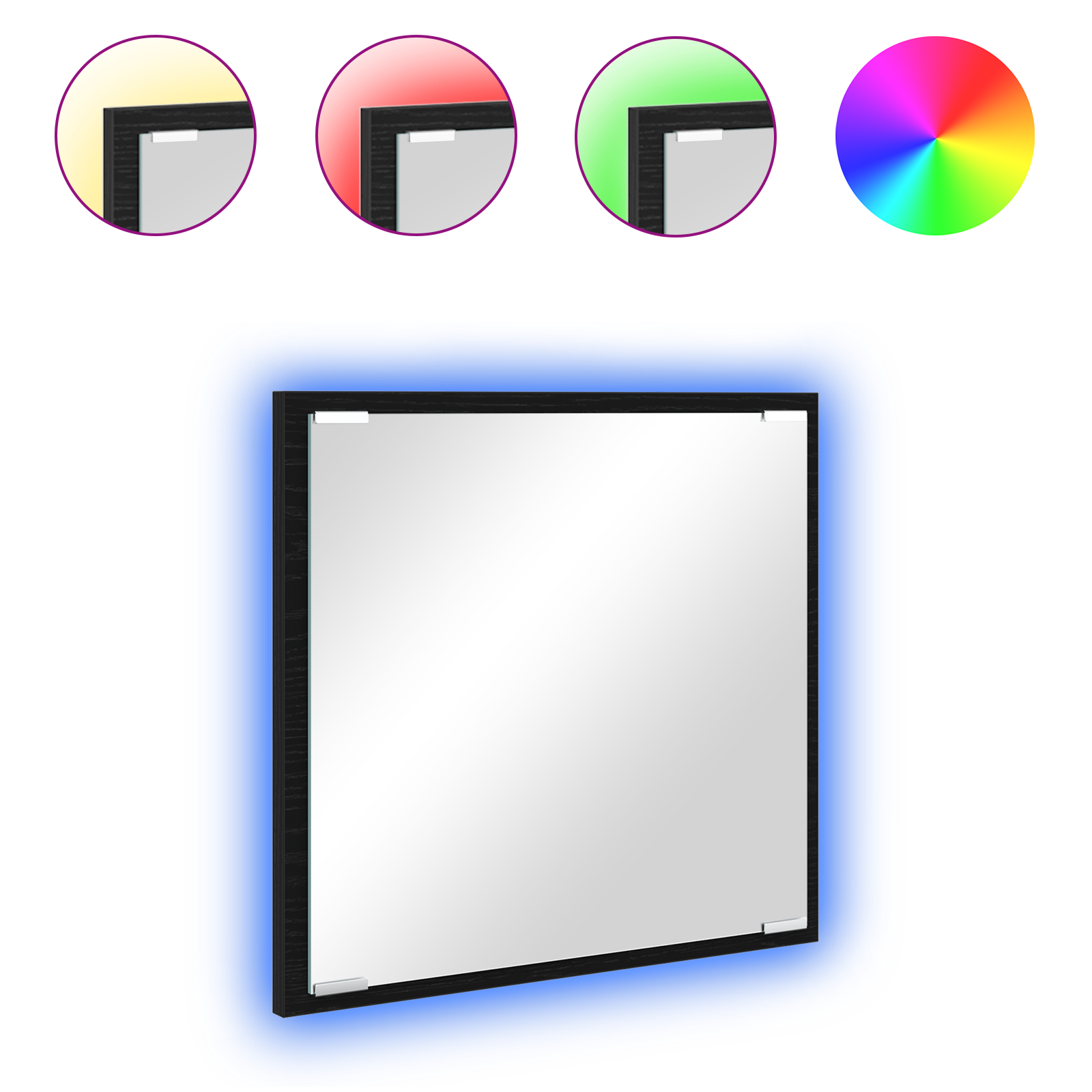 LED Bathroom Mirror Black Oak 40x8.5x37 cm Engineered Wood - Image 3