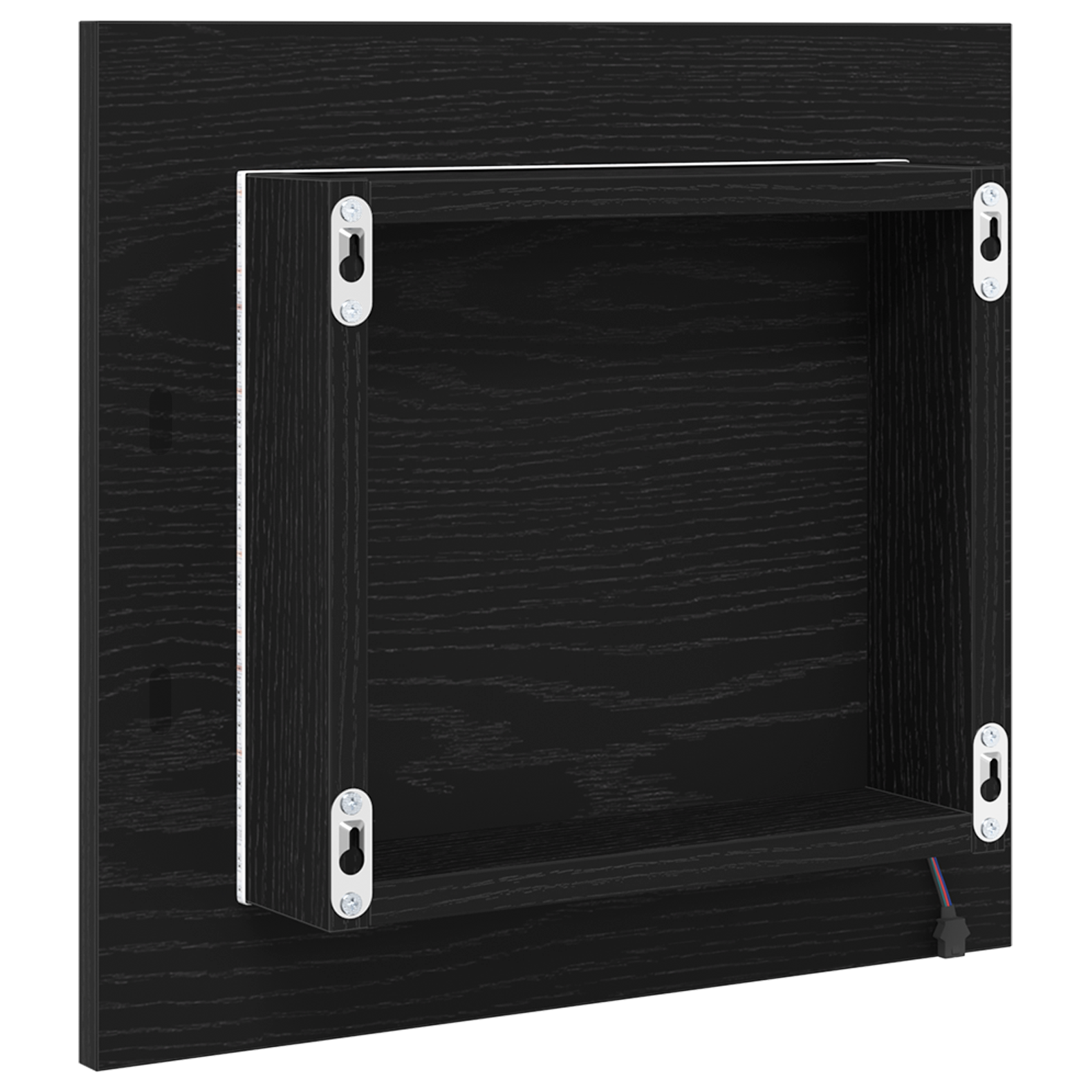 LED Bathroom Mirror Black Oak 40x8.5x37 cm Engineered Wood - Image 6