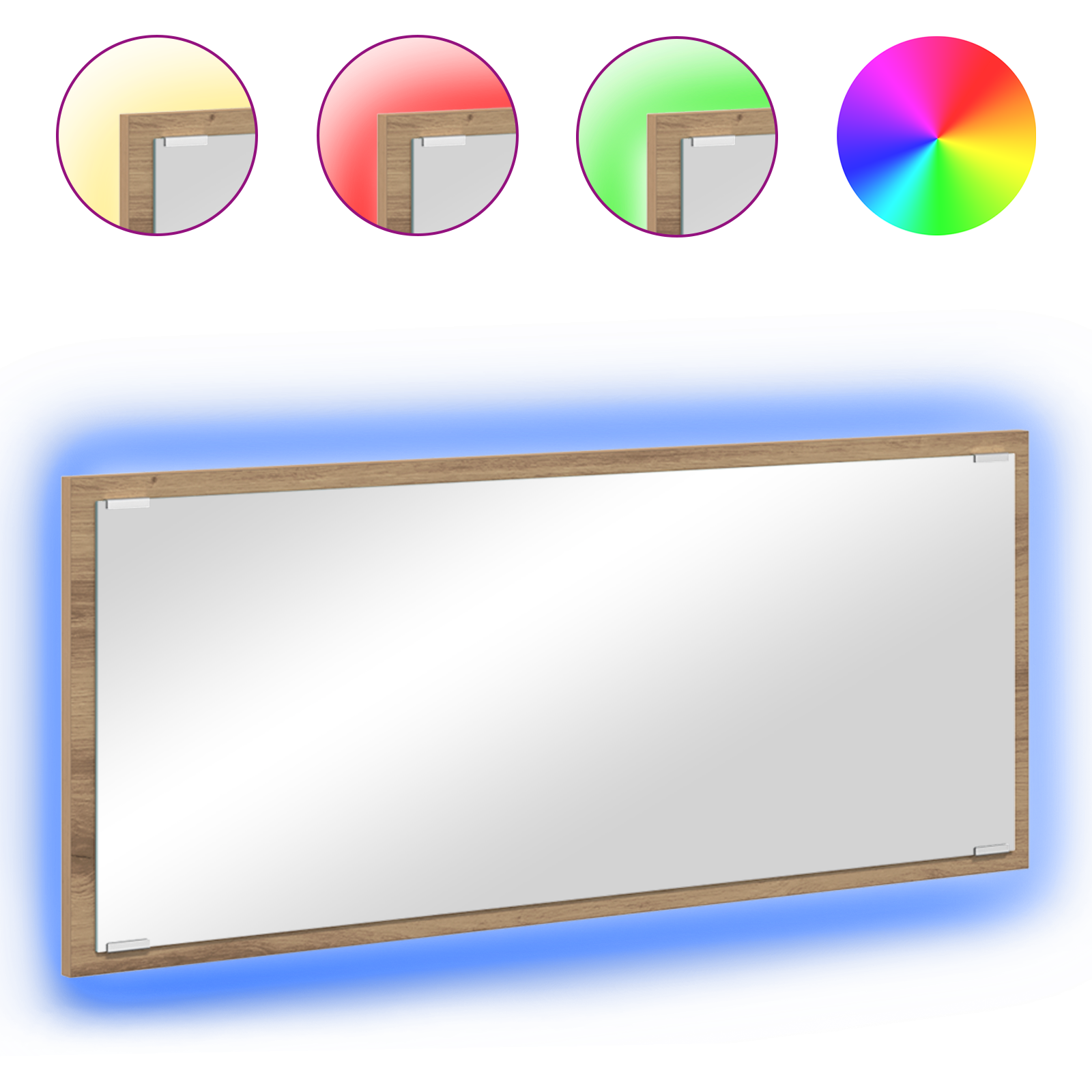 Bathroom Mirror Artisan oak Engineered wood, Glass 90 x 8.5 x 37 cm - Image 3