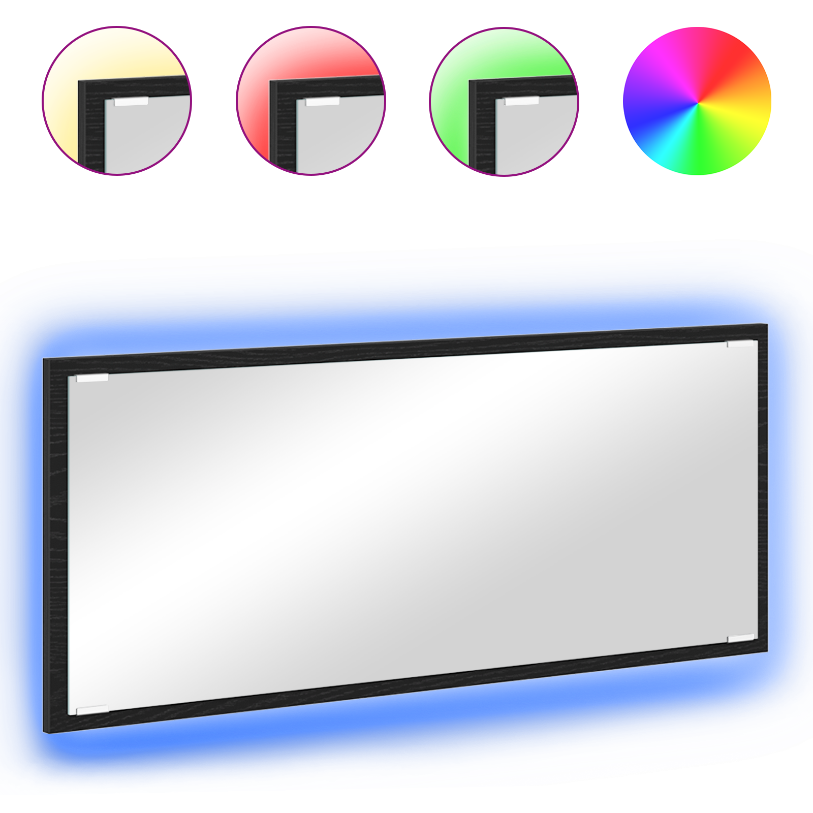 Bathroom Mirror Black oak Glass, MDF Large Mirror - Image 3