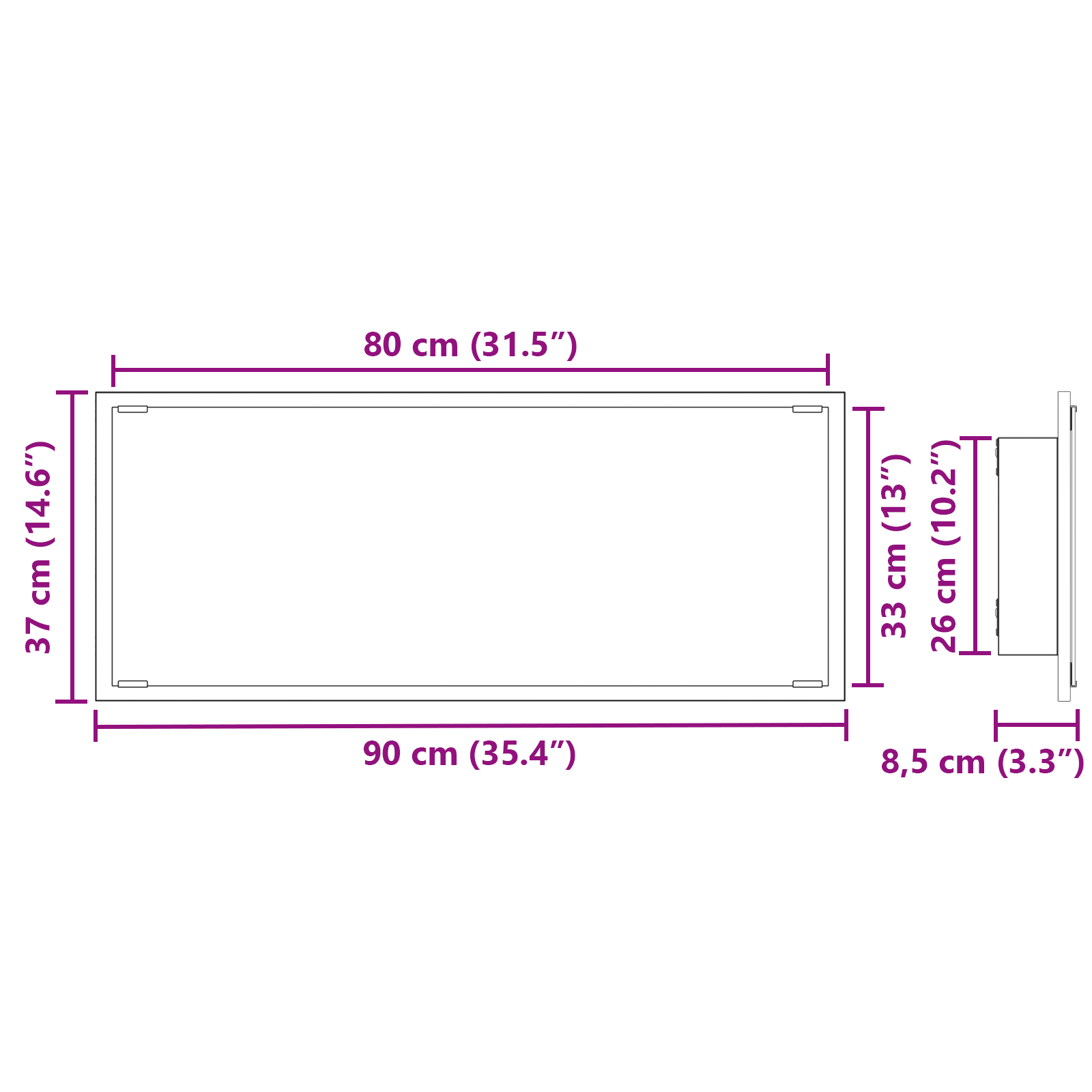 Bathroom Mirror Black oak Glass, MDF Large Mirror - Image 10
