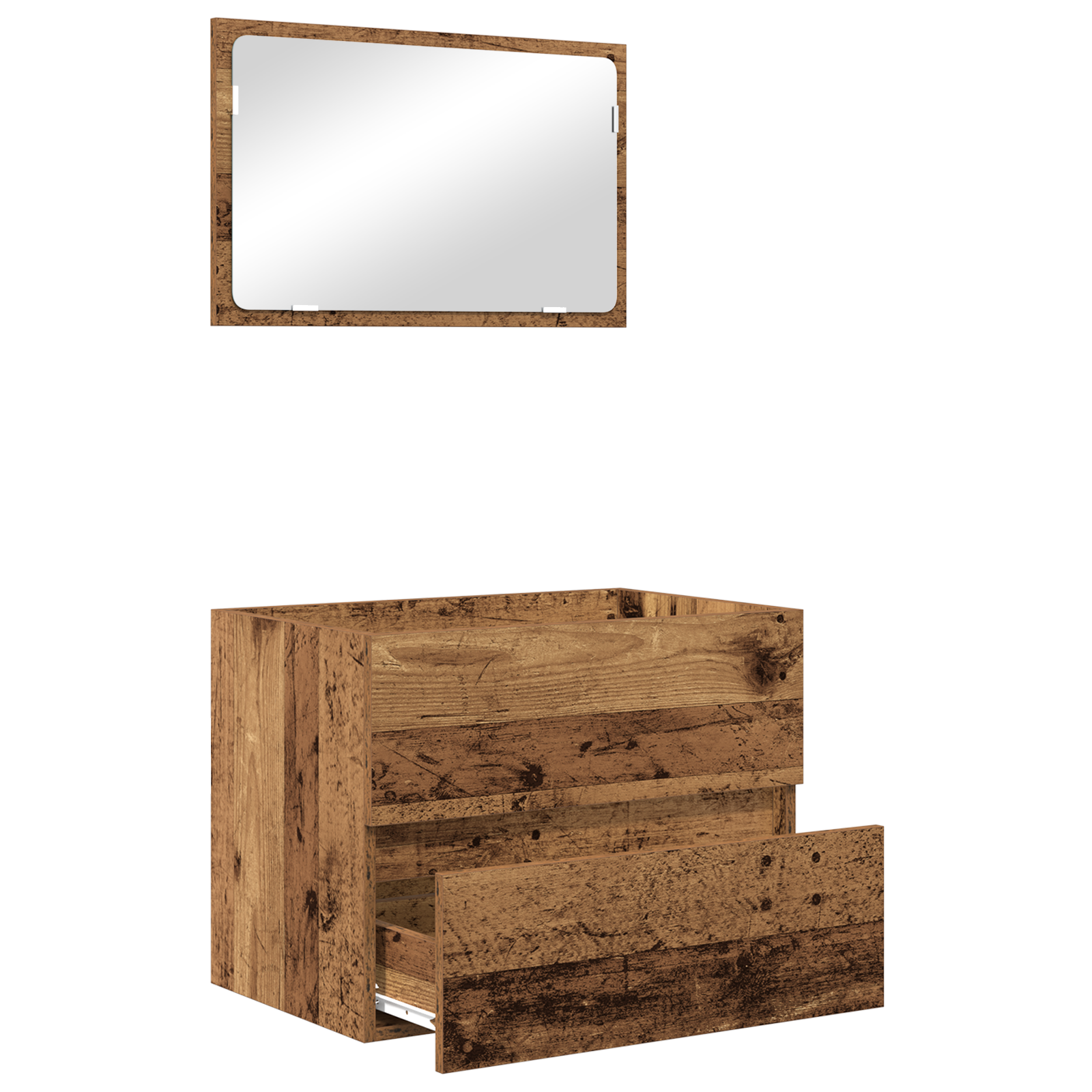 2 Piece Bathroom Furniture Set Old Wood Engineered Wood - Image 5