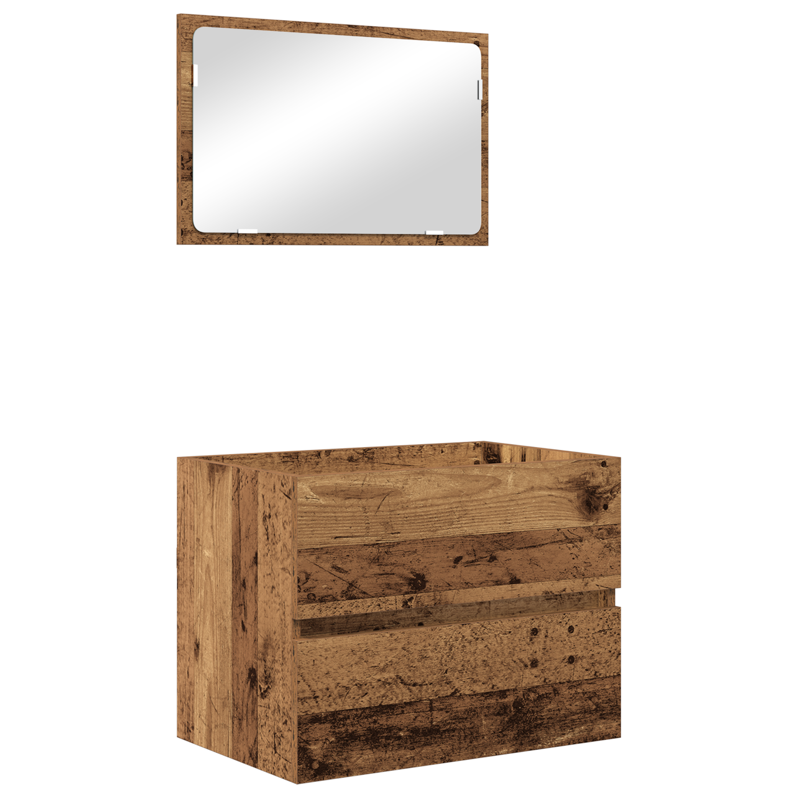 Thumbnail - vidaXL 2 Teile Badezimmermöbel Set Altes Holz Holzwerkstoff