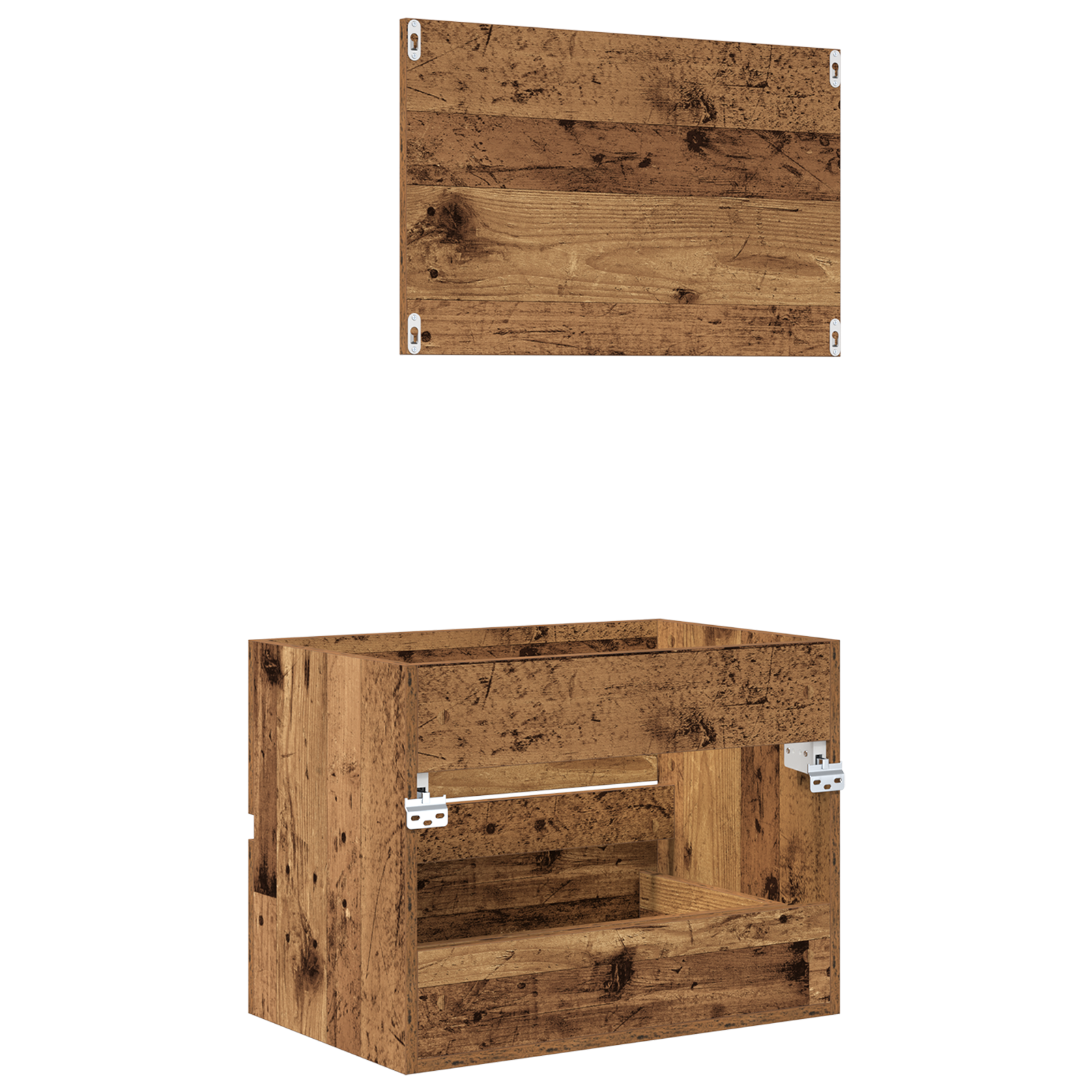 2 Piece Bathroom Furniture Set Old Wood Engineered Wood - Image 10