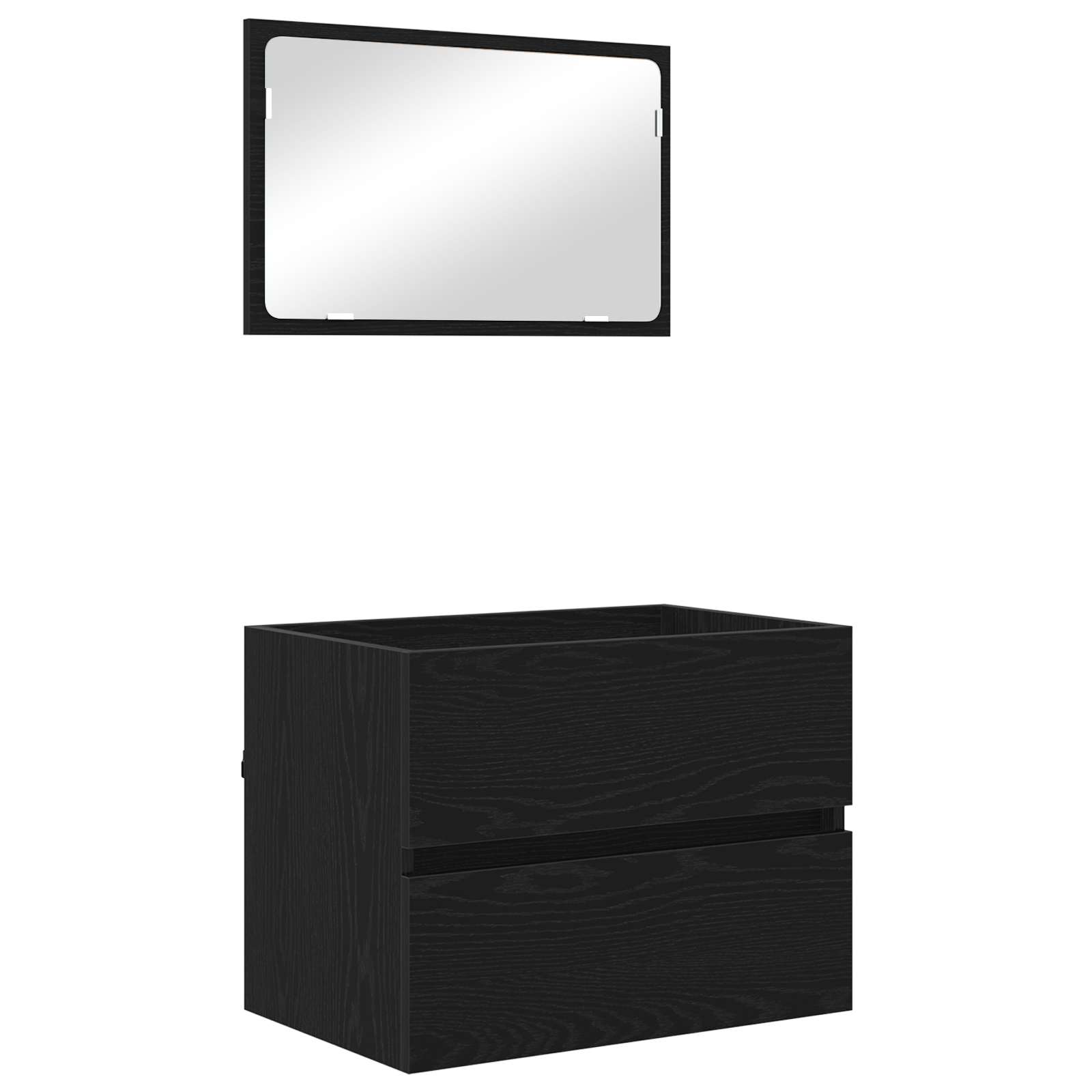2 Piece Bathroom Furniture Set Black Oak Engineered Wood - Image 2