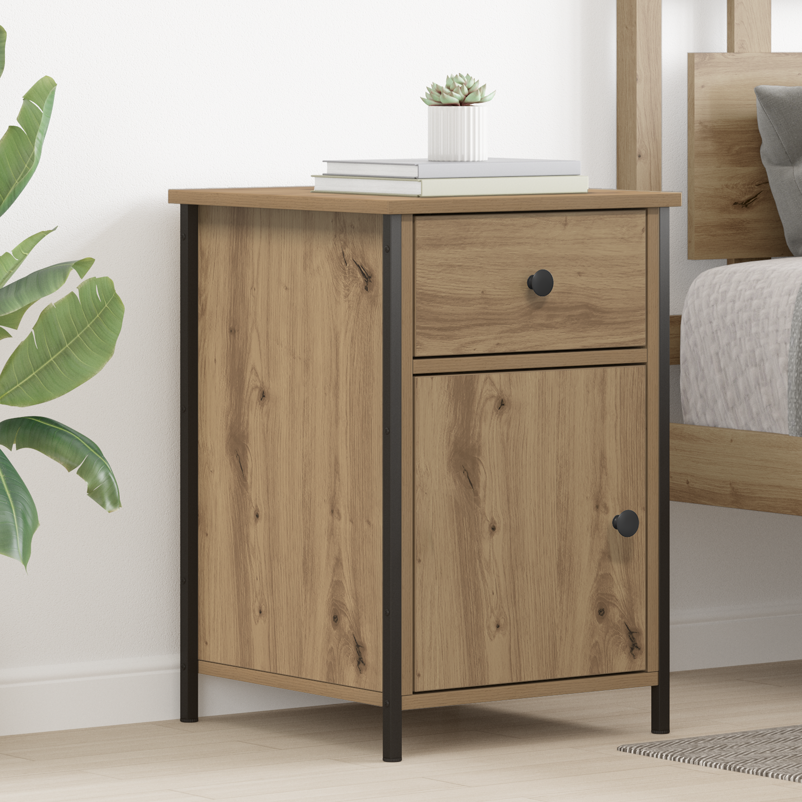 Bedside Cabinet Artisan Oak 40x42x60 cm Engineered Wood