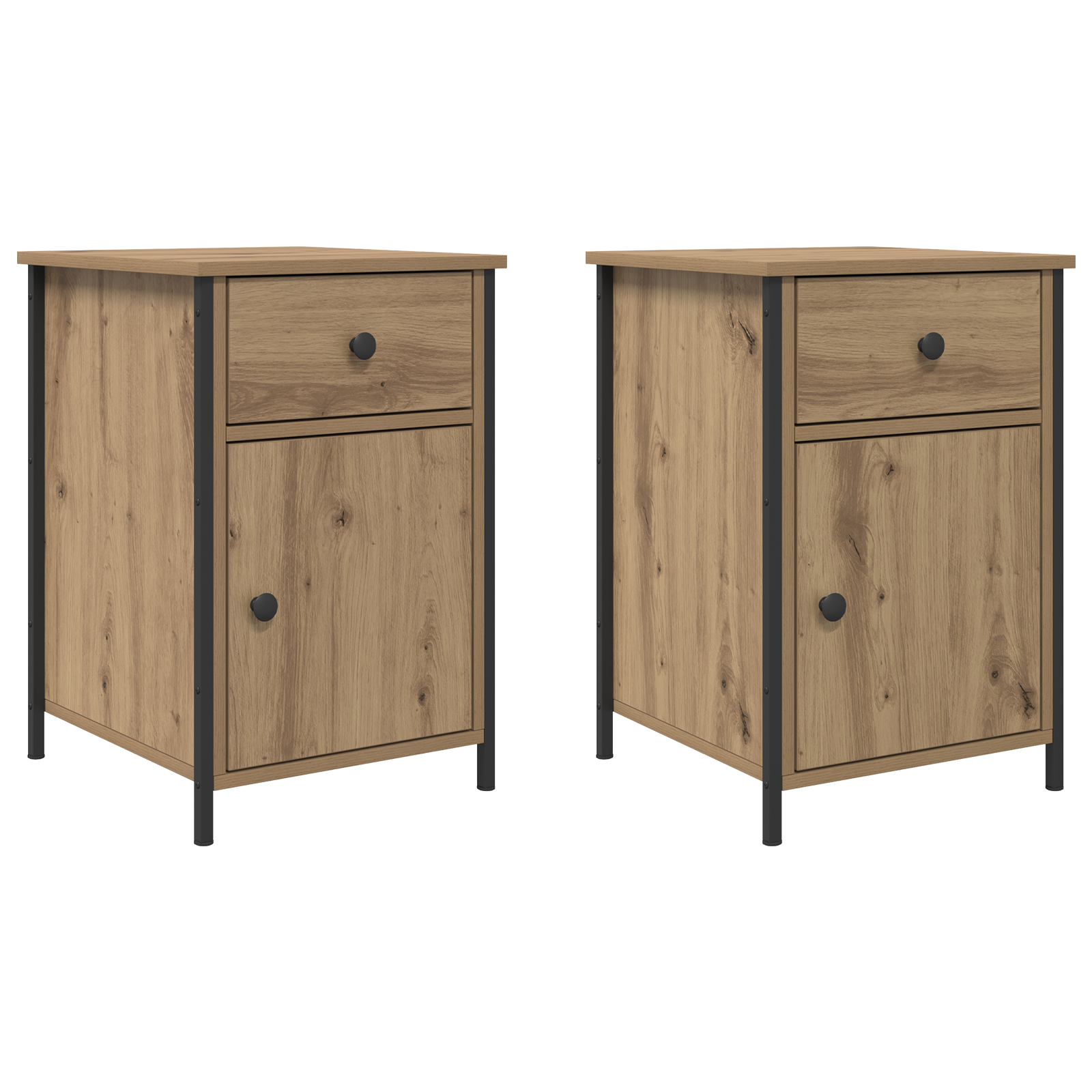 Bedside Cabinets 2 pcs Artisan Oak 40x42x60 cm Engineered Wood - Image 2