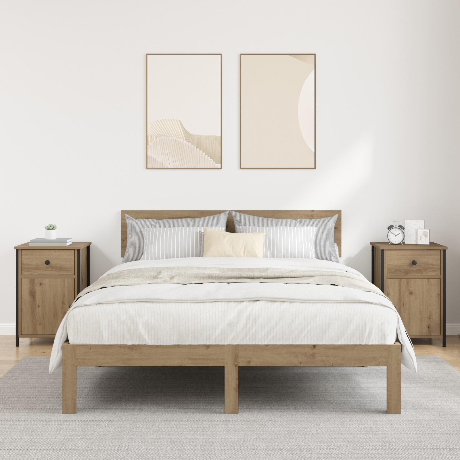 Bedside Cabinets 2 pcs Artisan Oak 40x42x60 cm Engineered Wood - Image 4