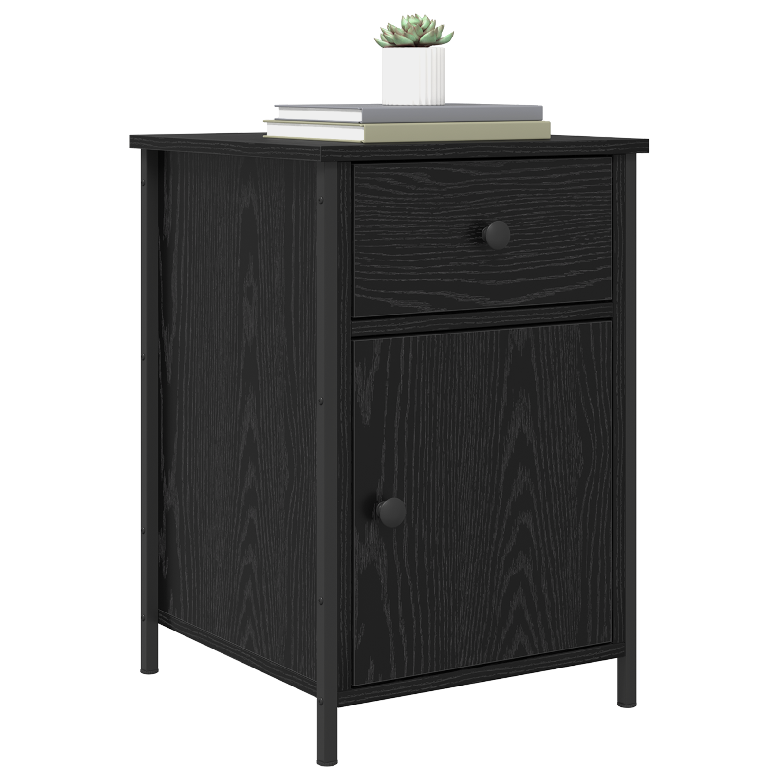Bedside Cabinet Black Oak 40x42x60 cm Engineered Wood - Image 3