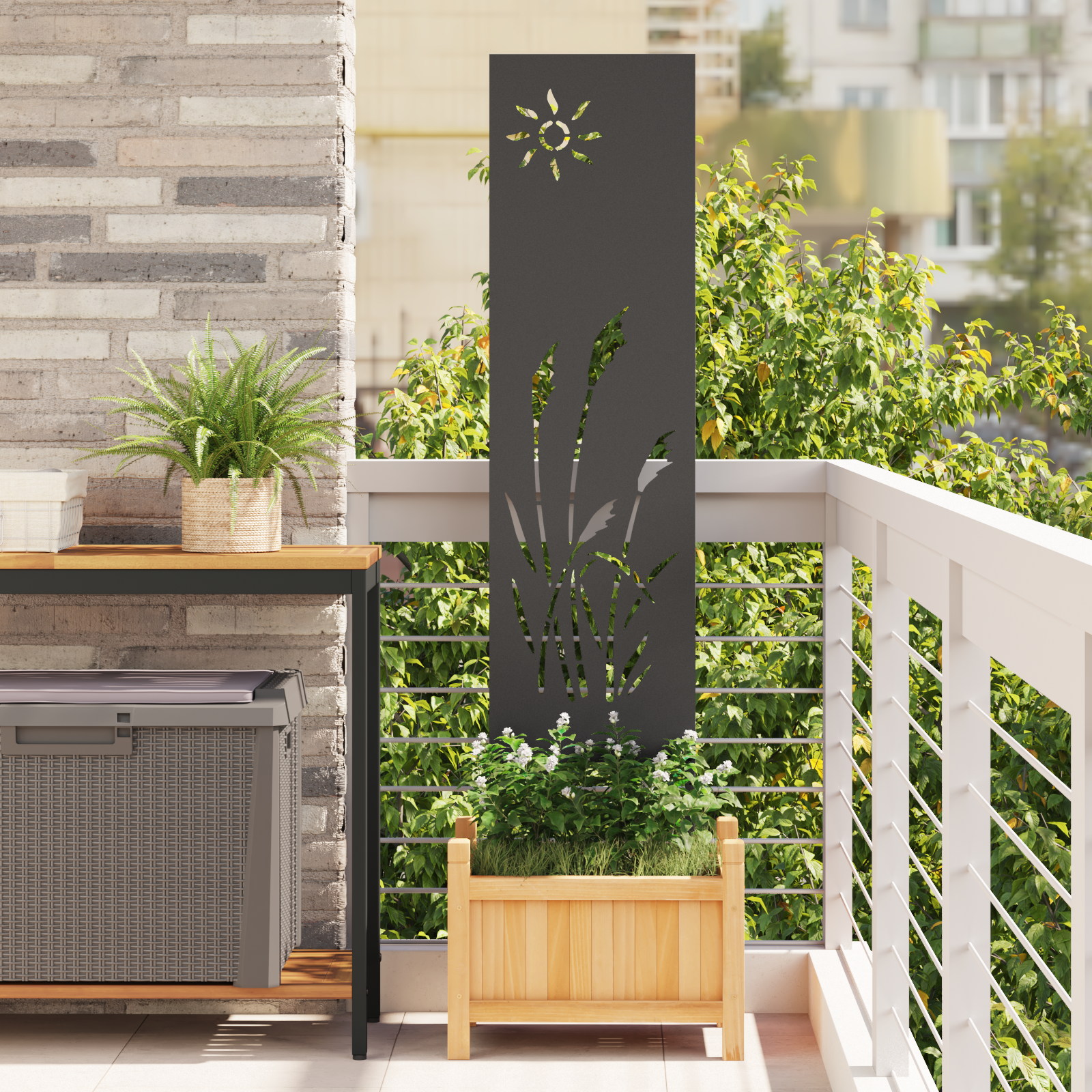 Tuin decoratief paneel Zwart 32 x 140 cm Koudgewalst staal
