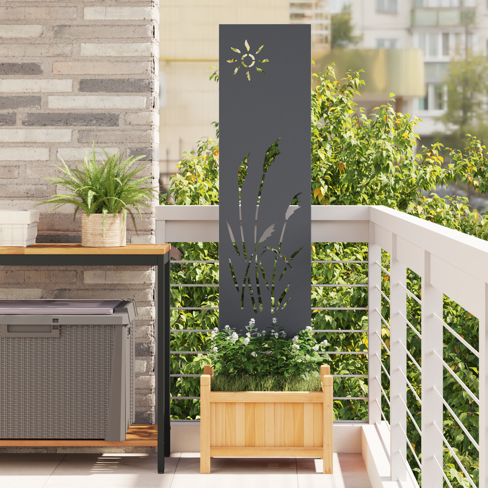 Tuin decoratief paneel Antraciet 32 x 140 cm Koudgewalst staal