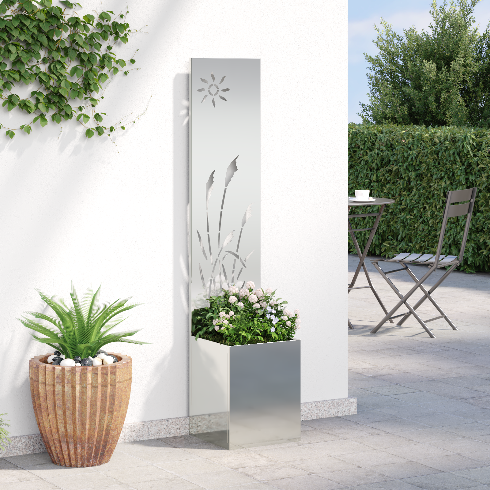 Tuin Privacy Screen Fretwerk Zilver 32 x 32 x 150 cm