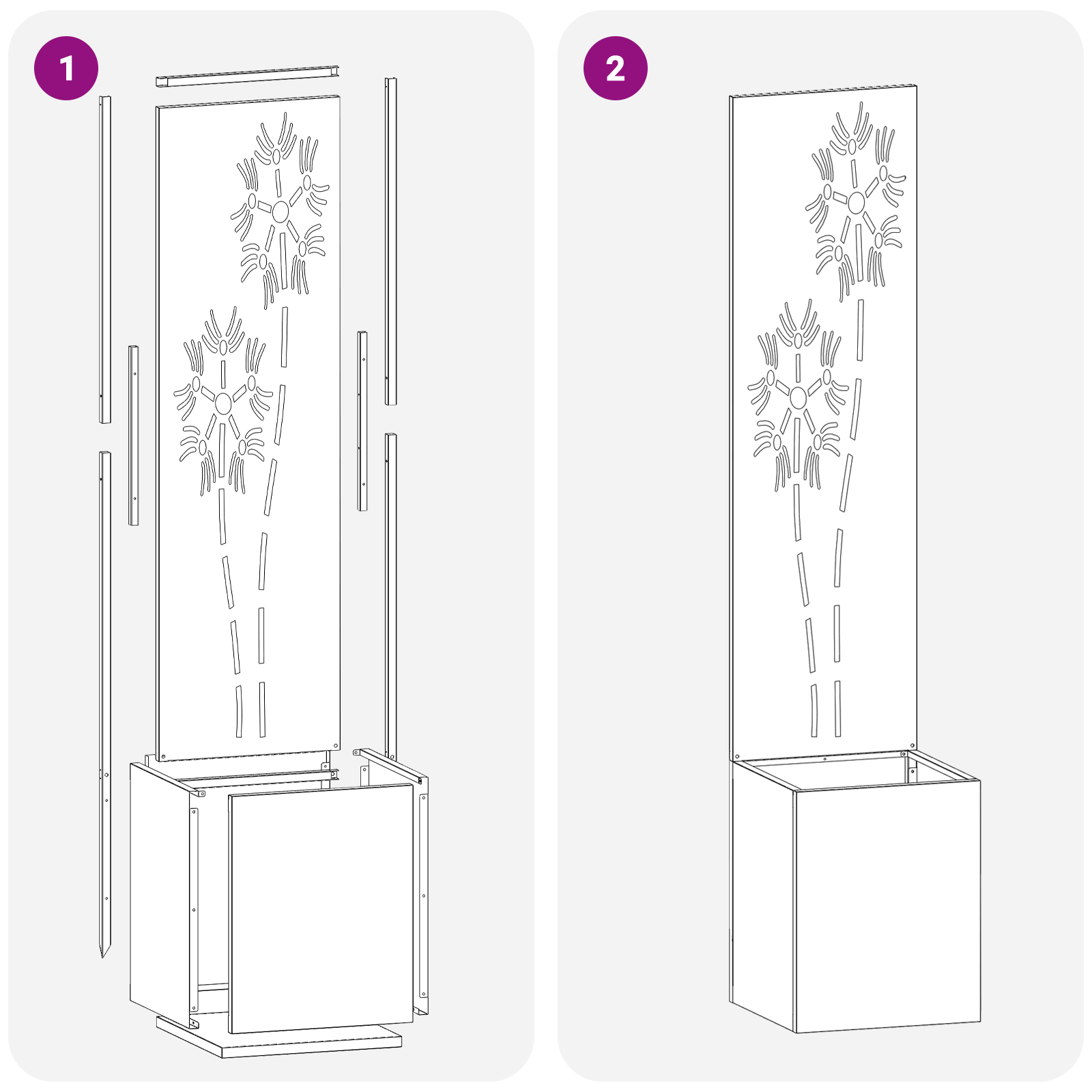 Tuin Privacy Screen Bloemen Olijfgroen 32 x 32 x 150 cm