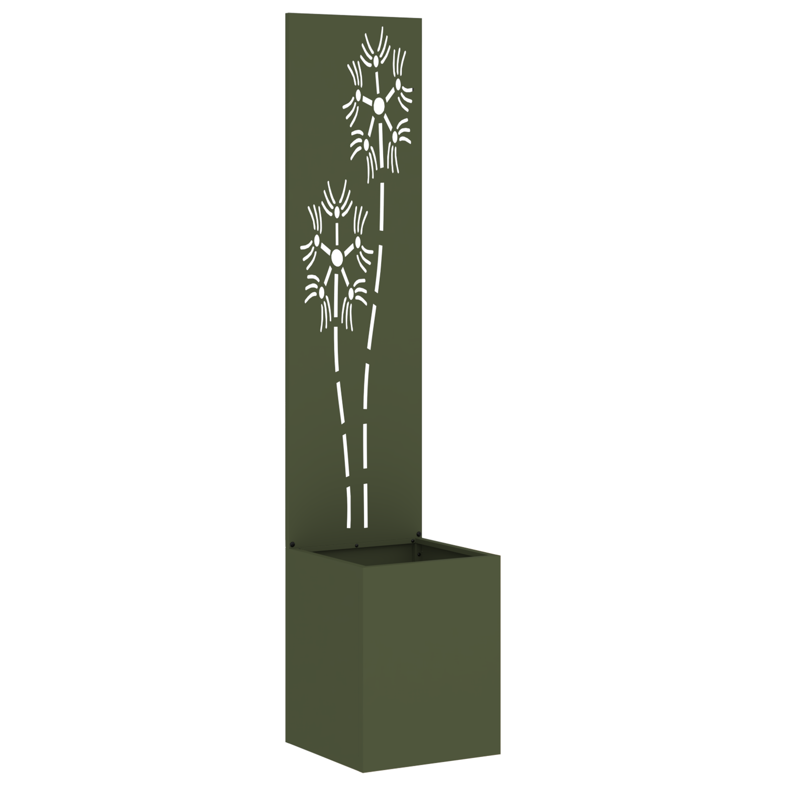 Tuin Privacy Screen Bloemen Olijfgroen 32 x 32 x 150 cm