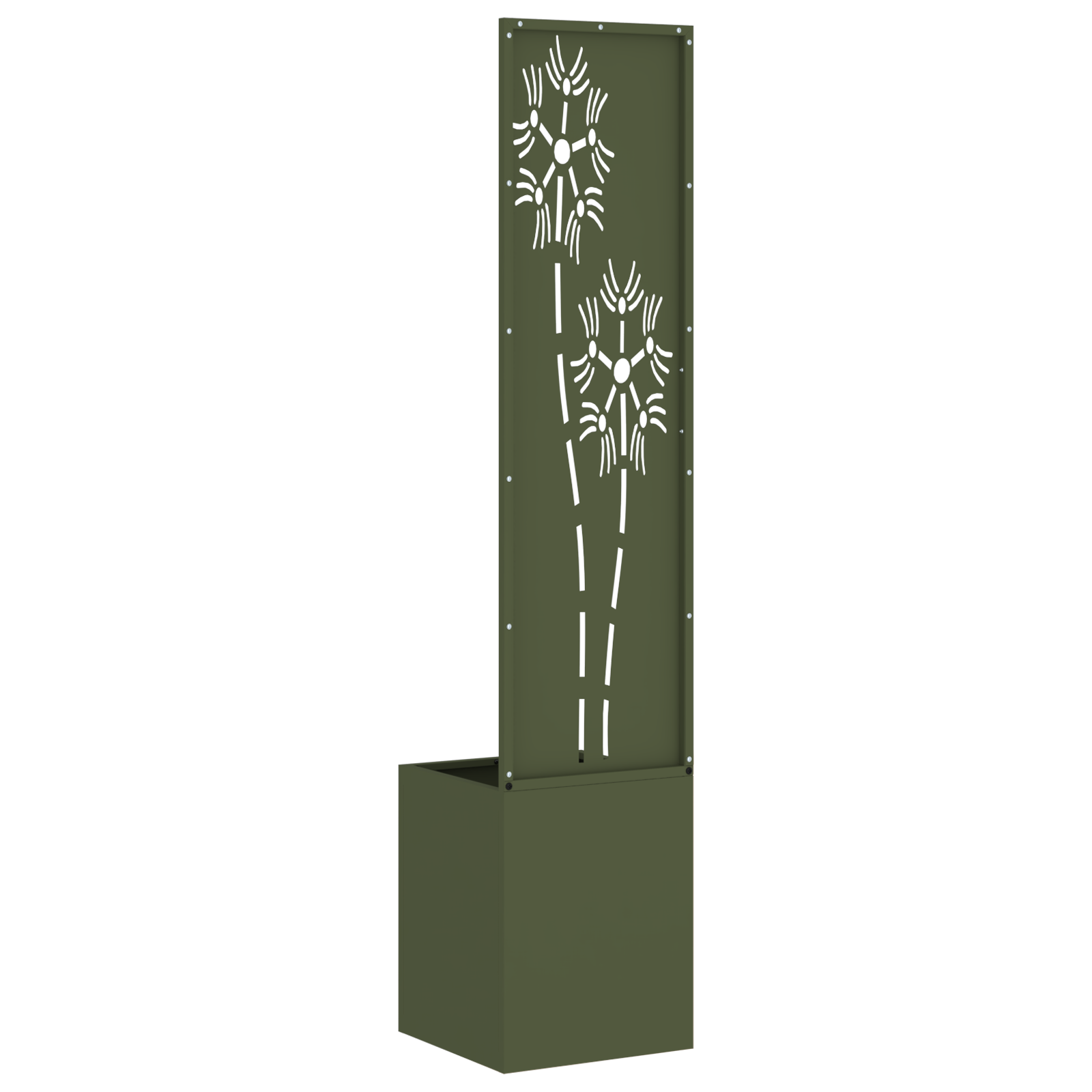 Tuin Privacy Screen Bloemen Olijfgroen 32 x 32 x 150 cm